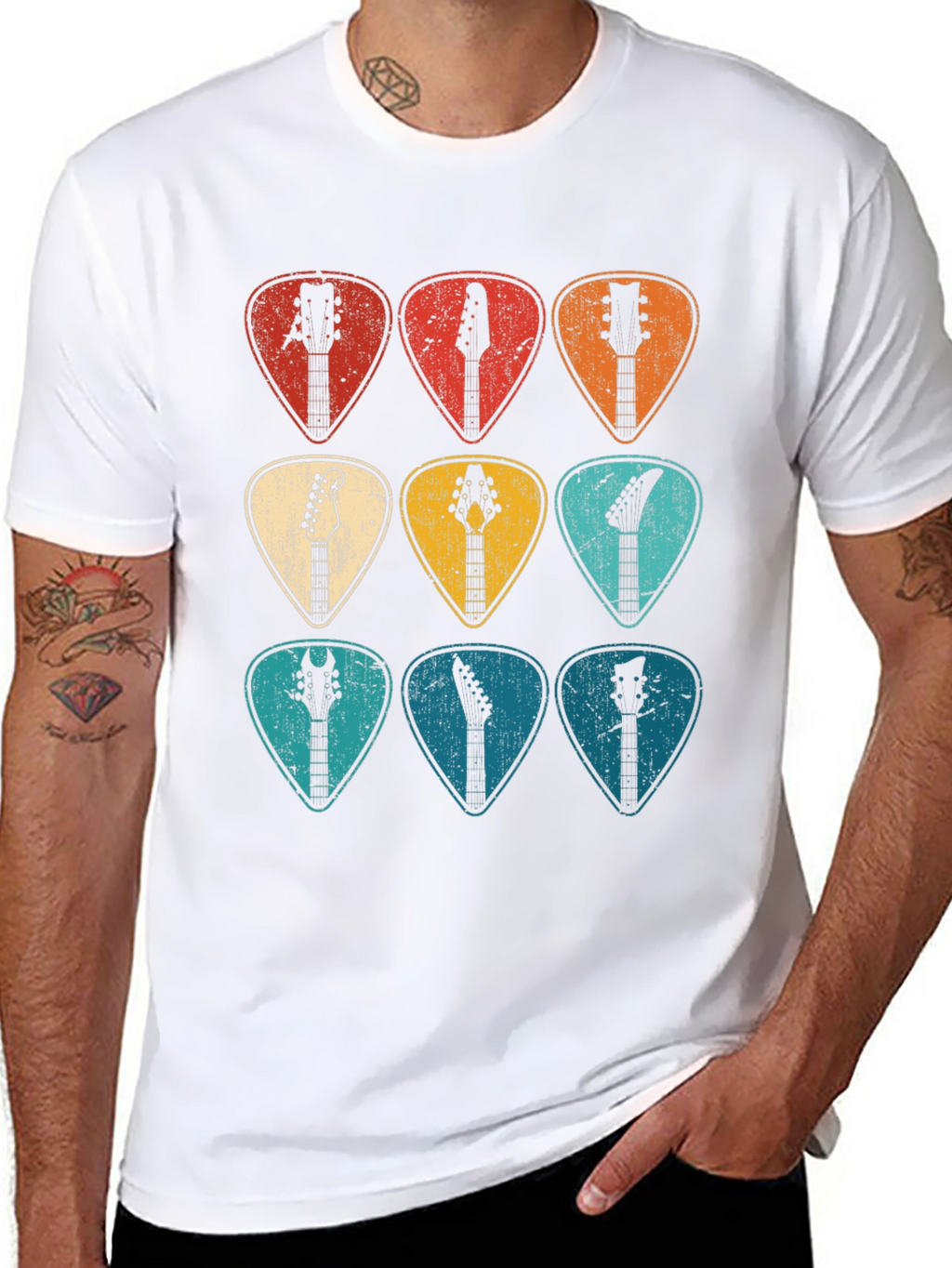 Guitar Pick Headstock T-Shirt - Musician Tee
