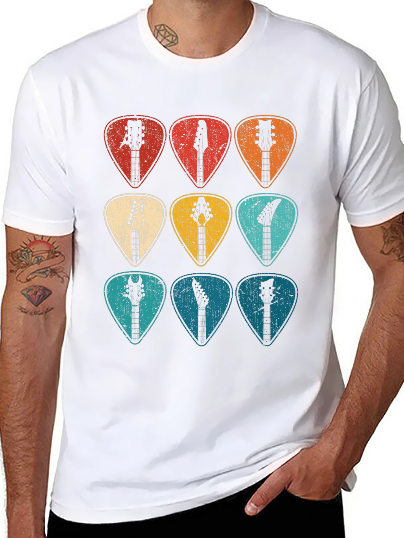 Guitar Pick Headstock T-Shirt - Musician Tee