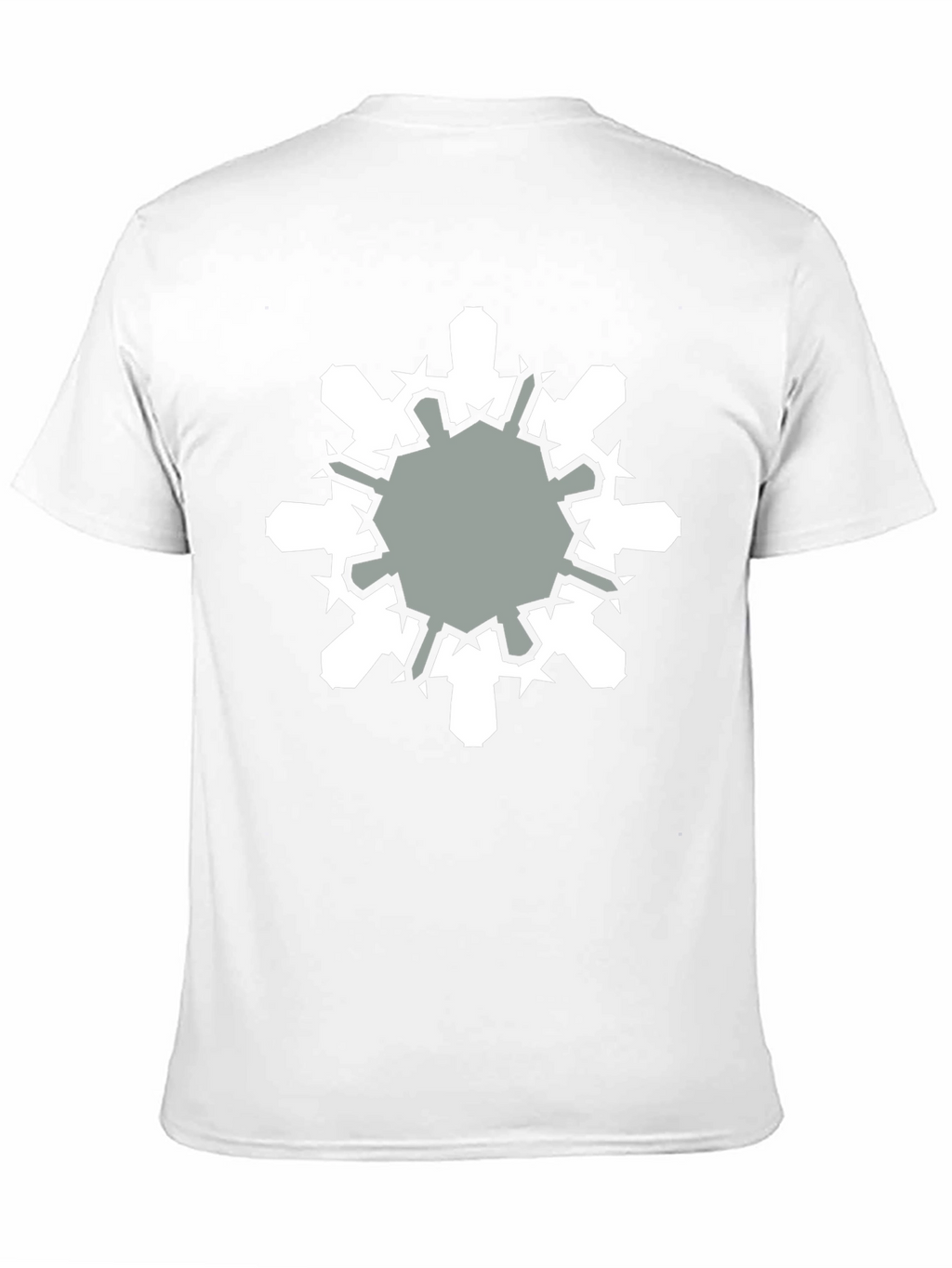 Geometric Snowflake Graphic Print Black T-Shirt
