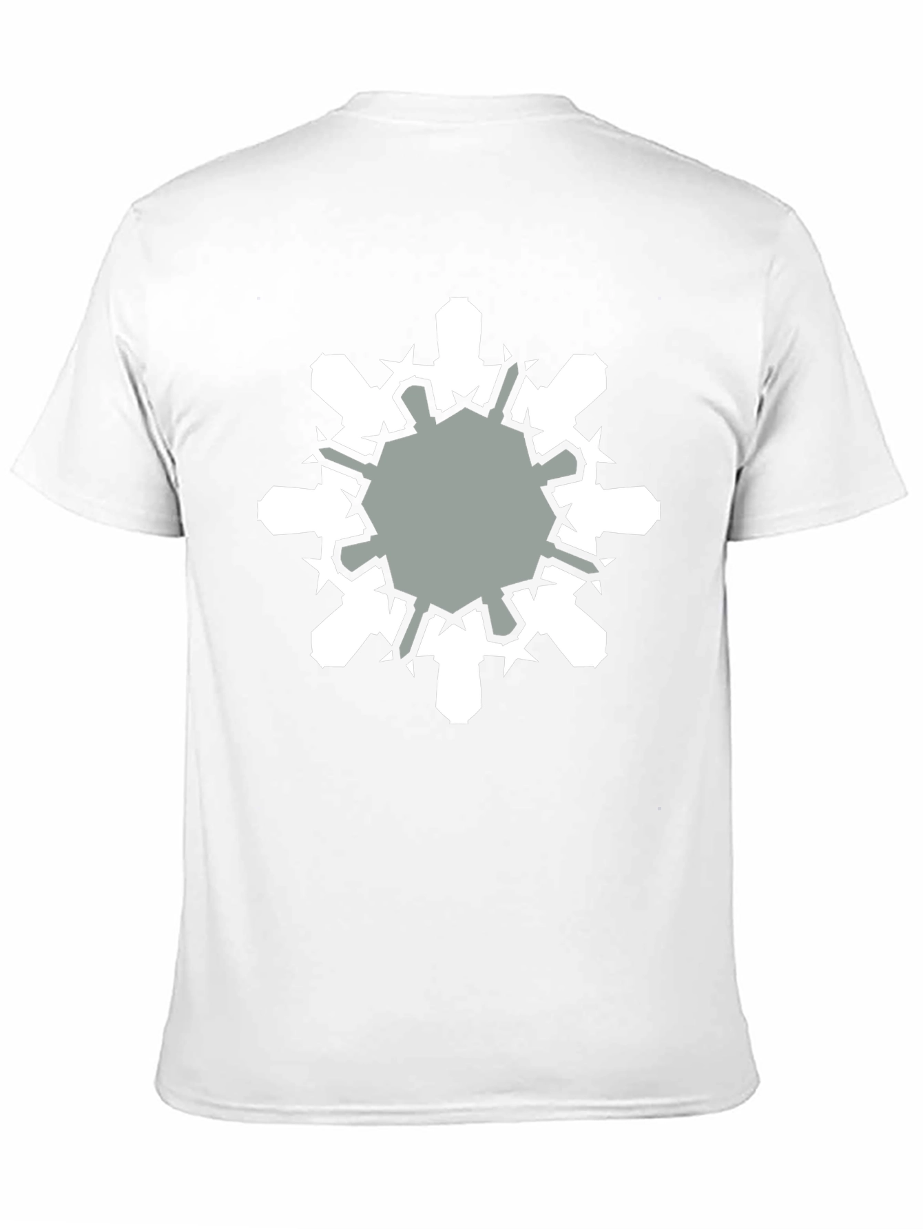 Geometric Snowflake Graphic Print Black T-Shirt