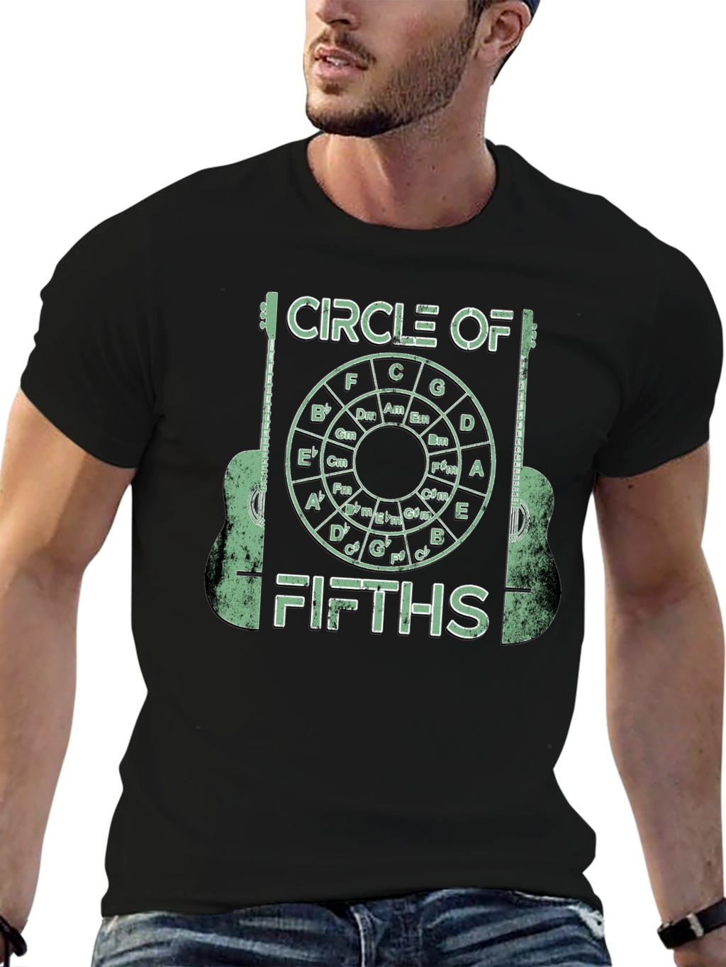 Circle of Fifths Guitarist Graphic Tee