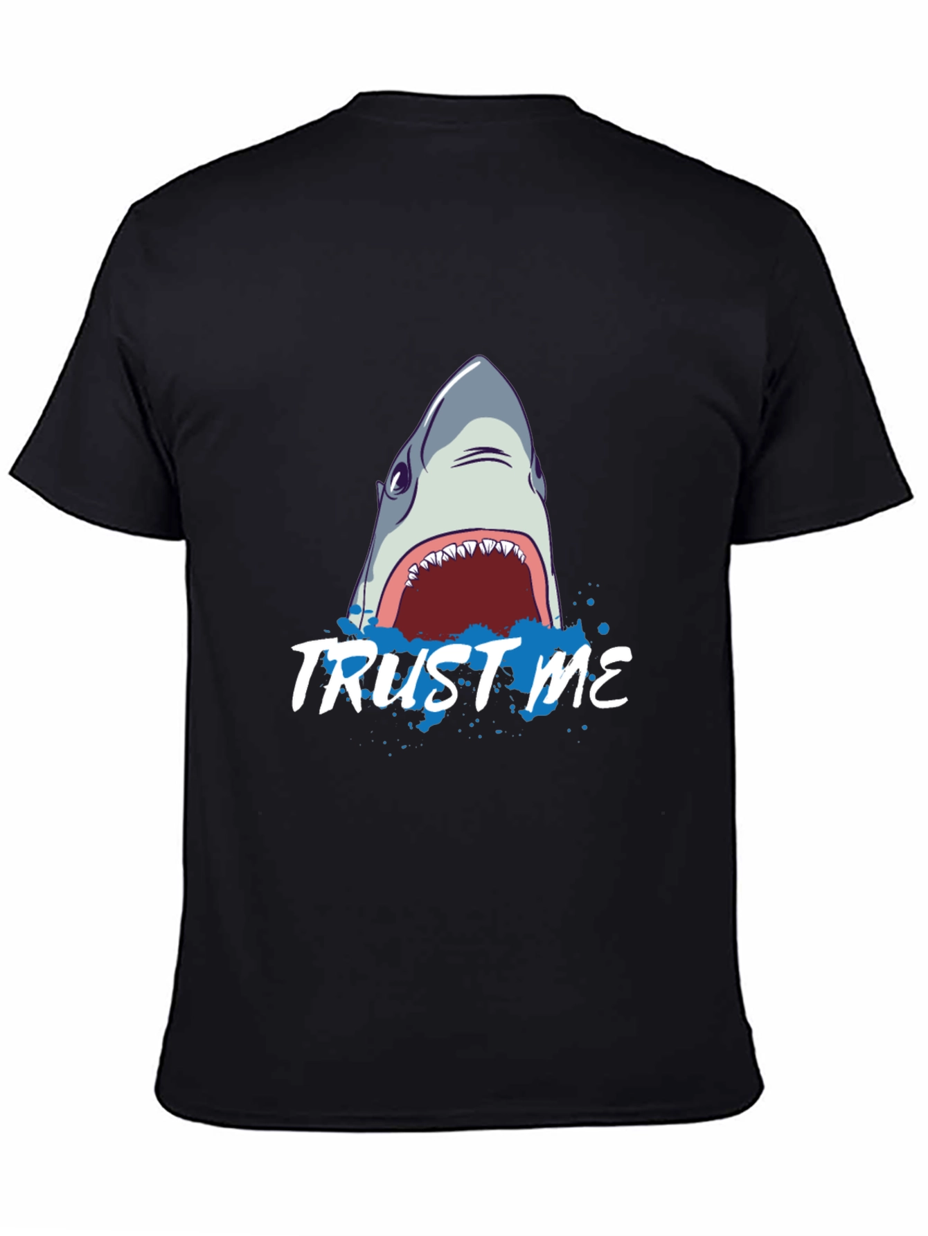Trust Me Shark Graphic Black T-Shirt