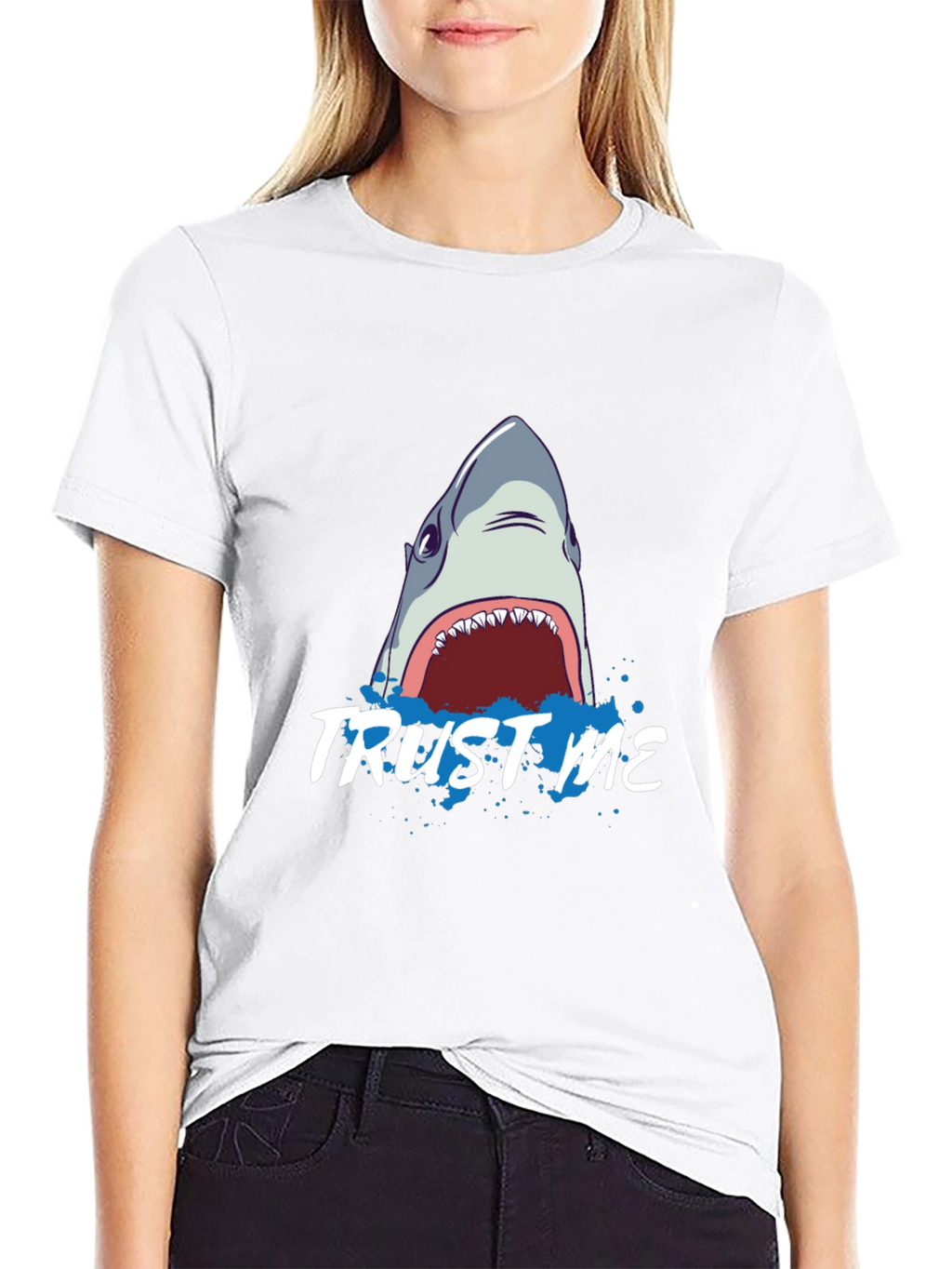 Trust Me Shark Graphic Black T-Shirt