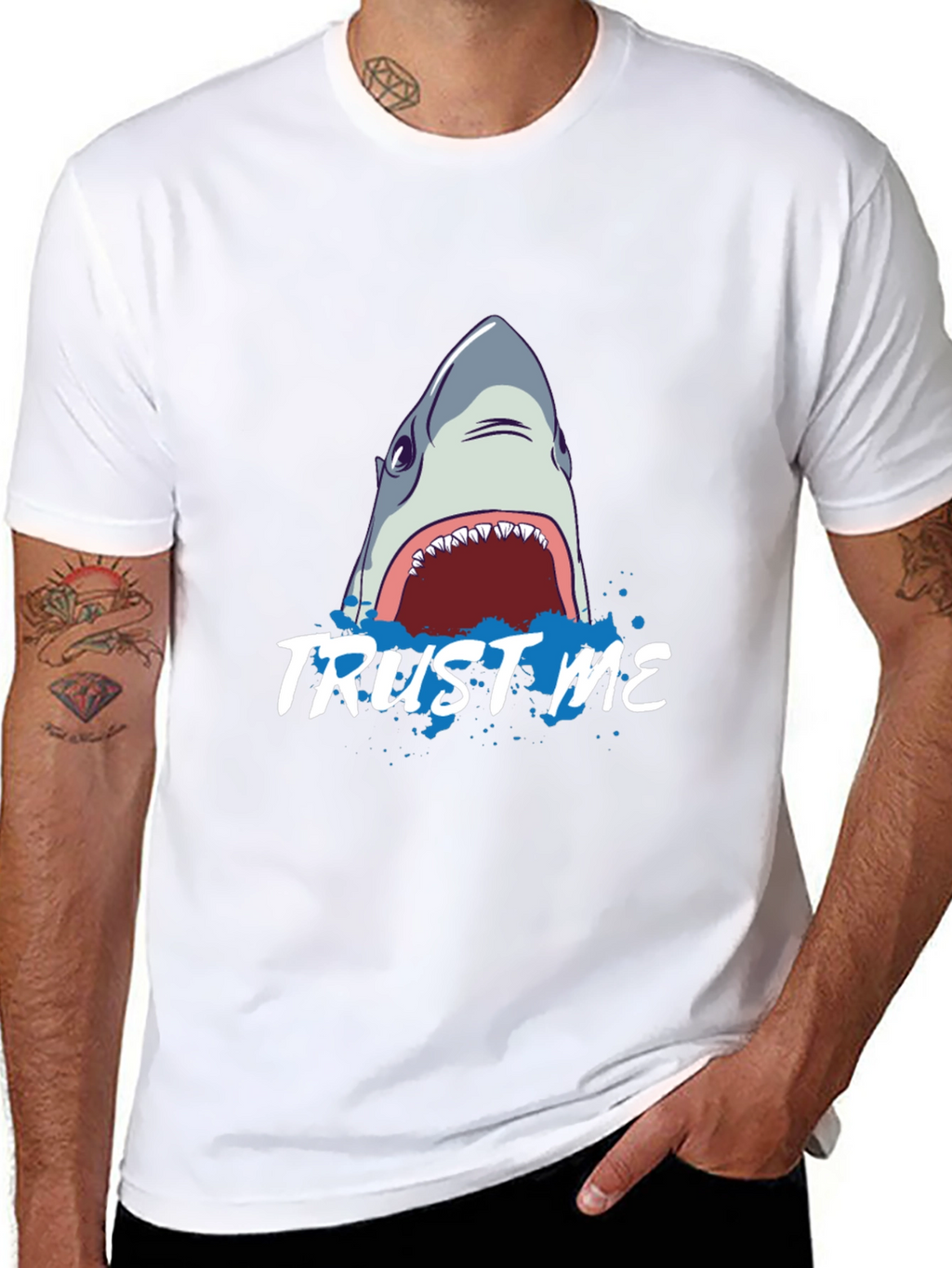 Trust Me Shark Graphic Black T-Shirt