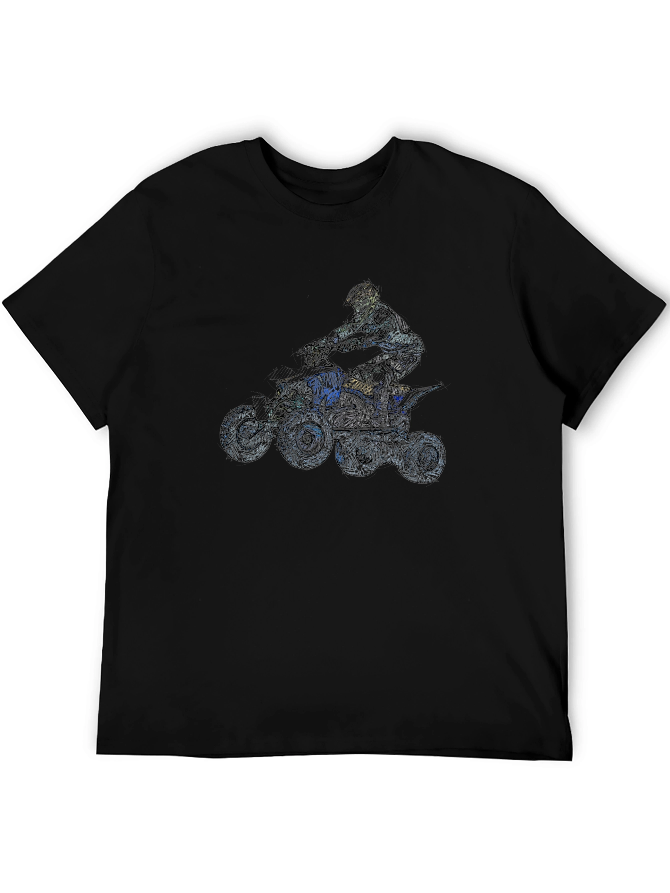 ATV Rider Graphic Tee - Black Cotton T-Shirt