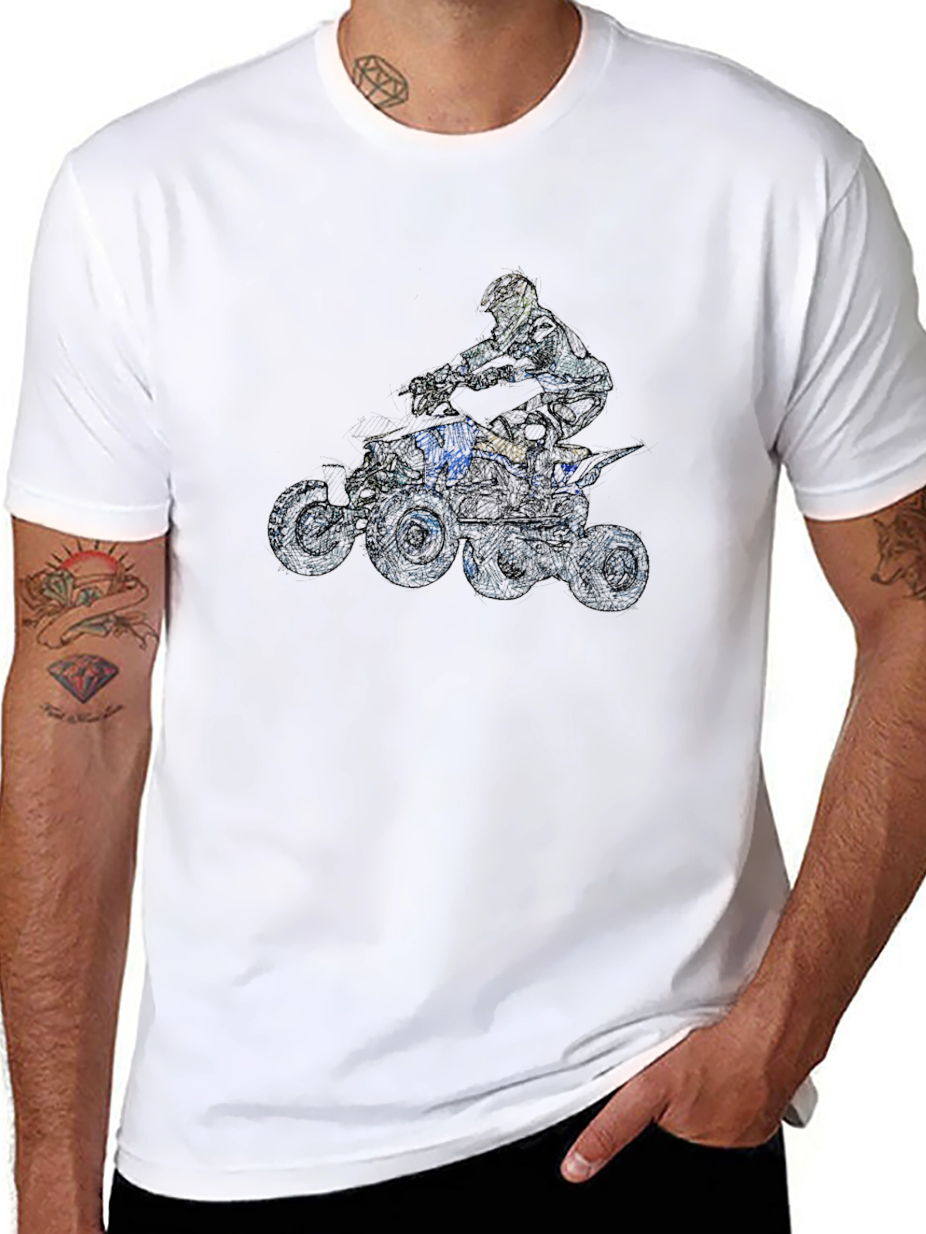 ATV Rider Graphic Tee - Black Cotton T-Shirt