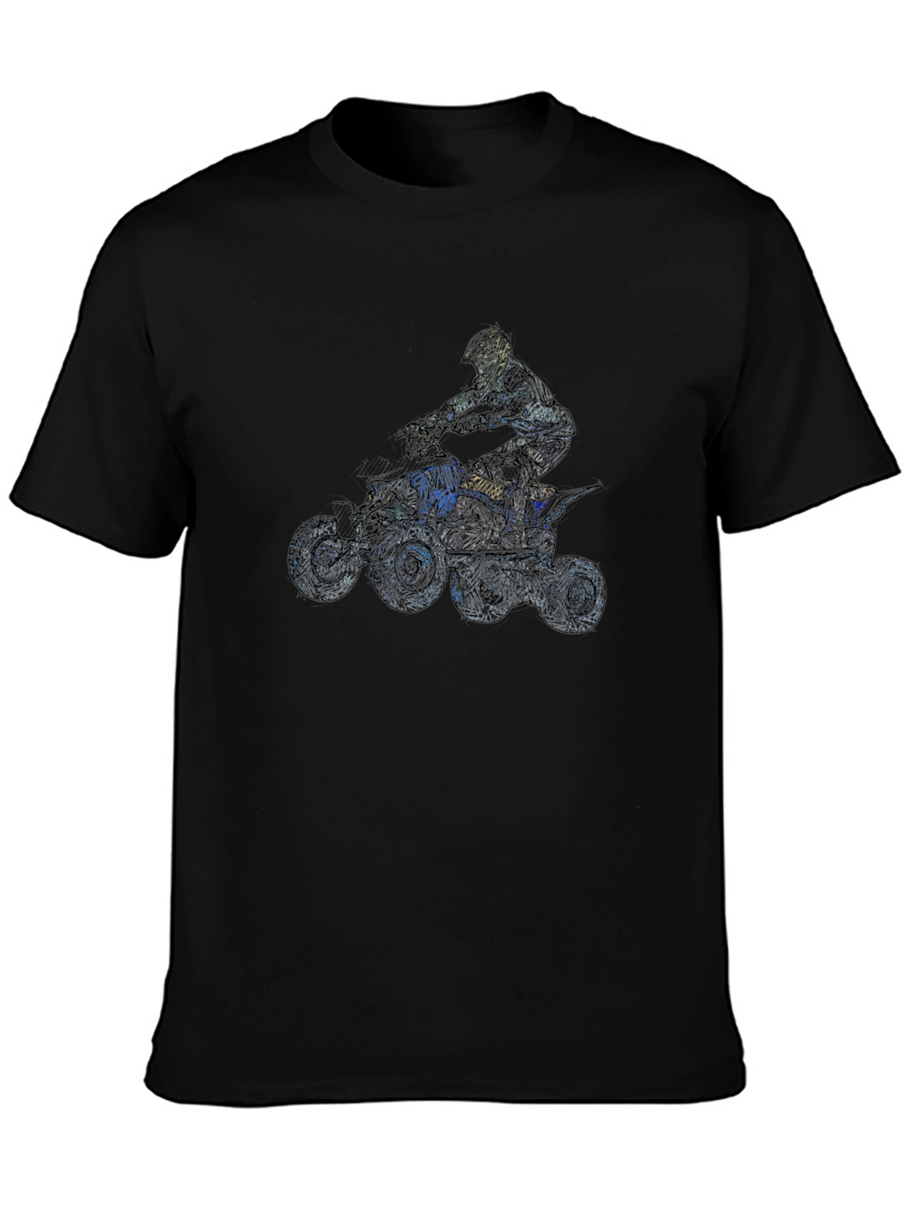 ATV Rider Graphic Tee - Black Cotton T-Shirt