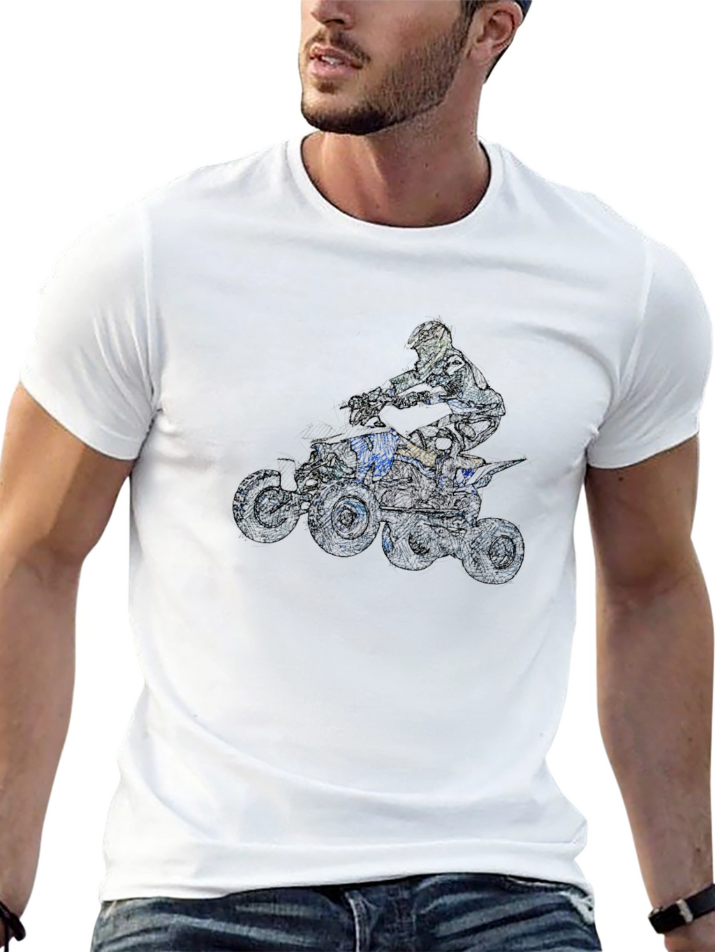ATV Rider Graphic Tee - Black Cotton T-Shirt