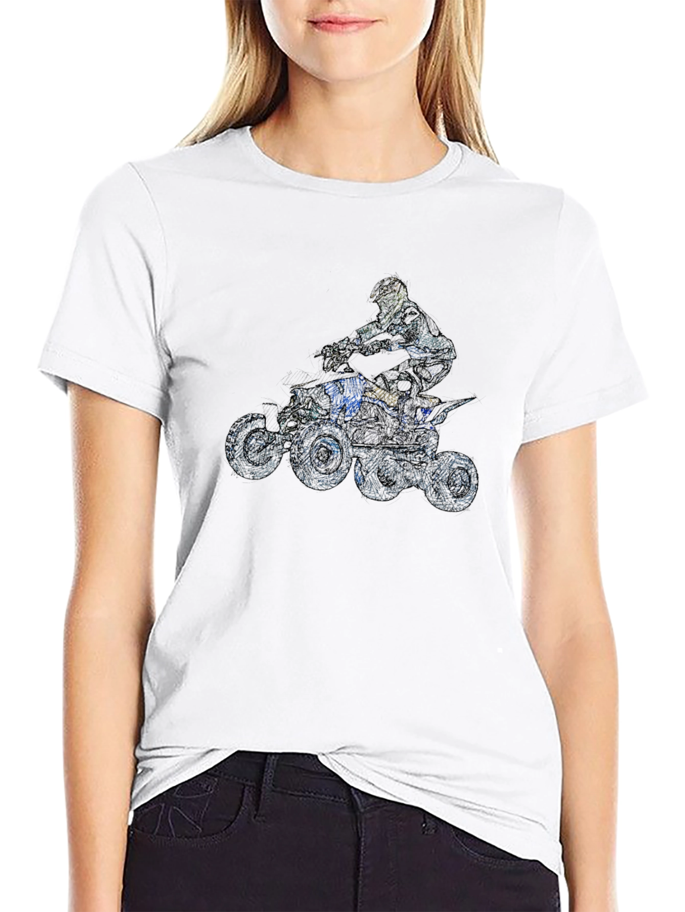 ATV Rider Graphic Tee - Black Cotton T-Shirt