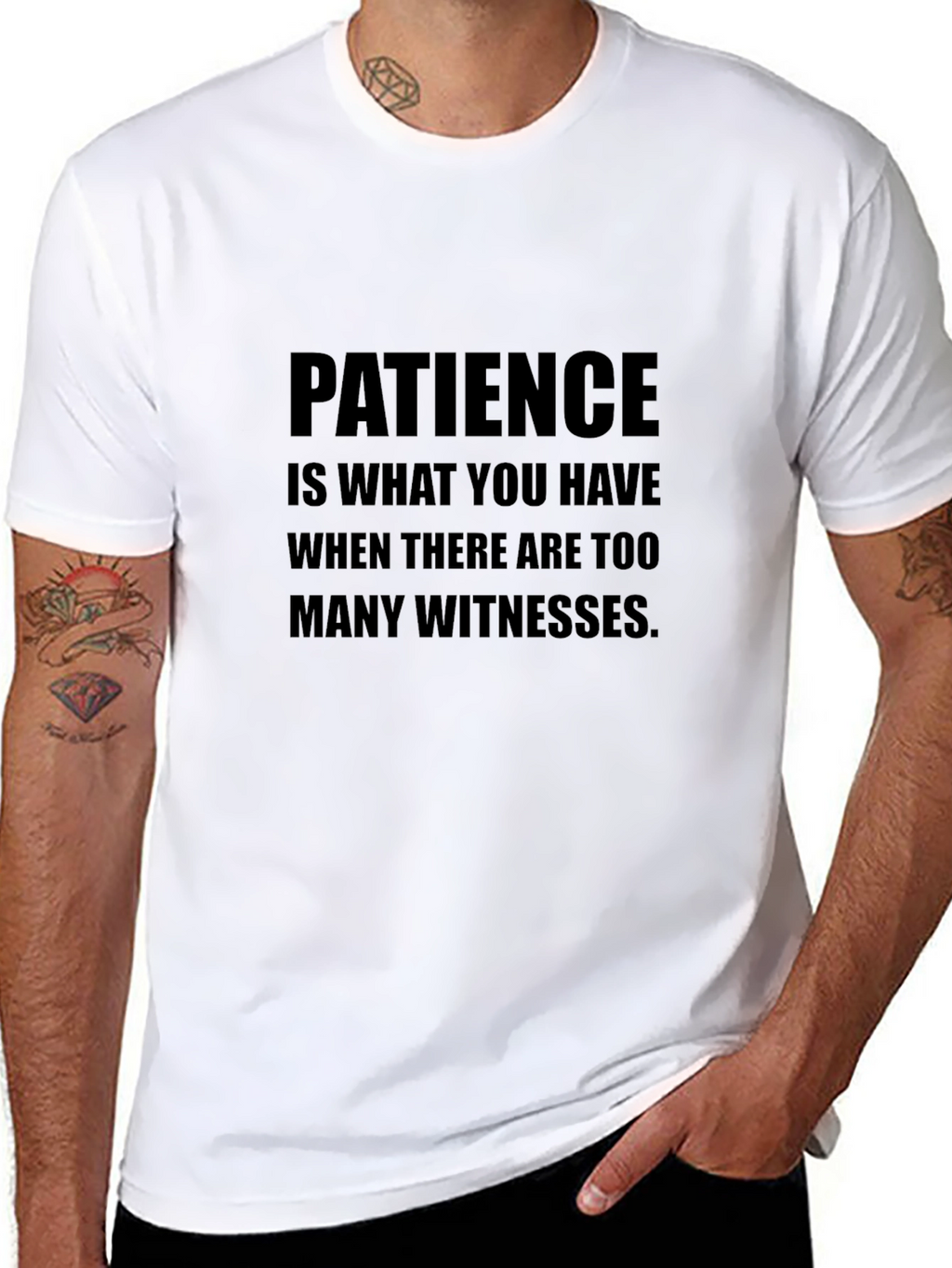 Patience Funny Sarcastic Humor Black Graphic T-Shirt