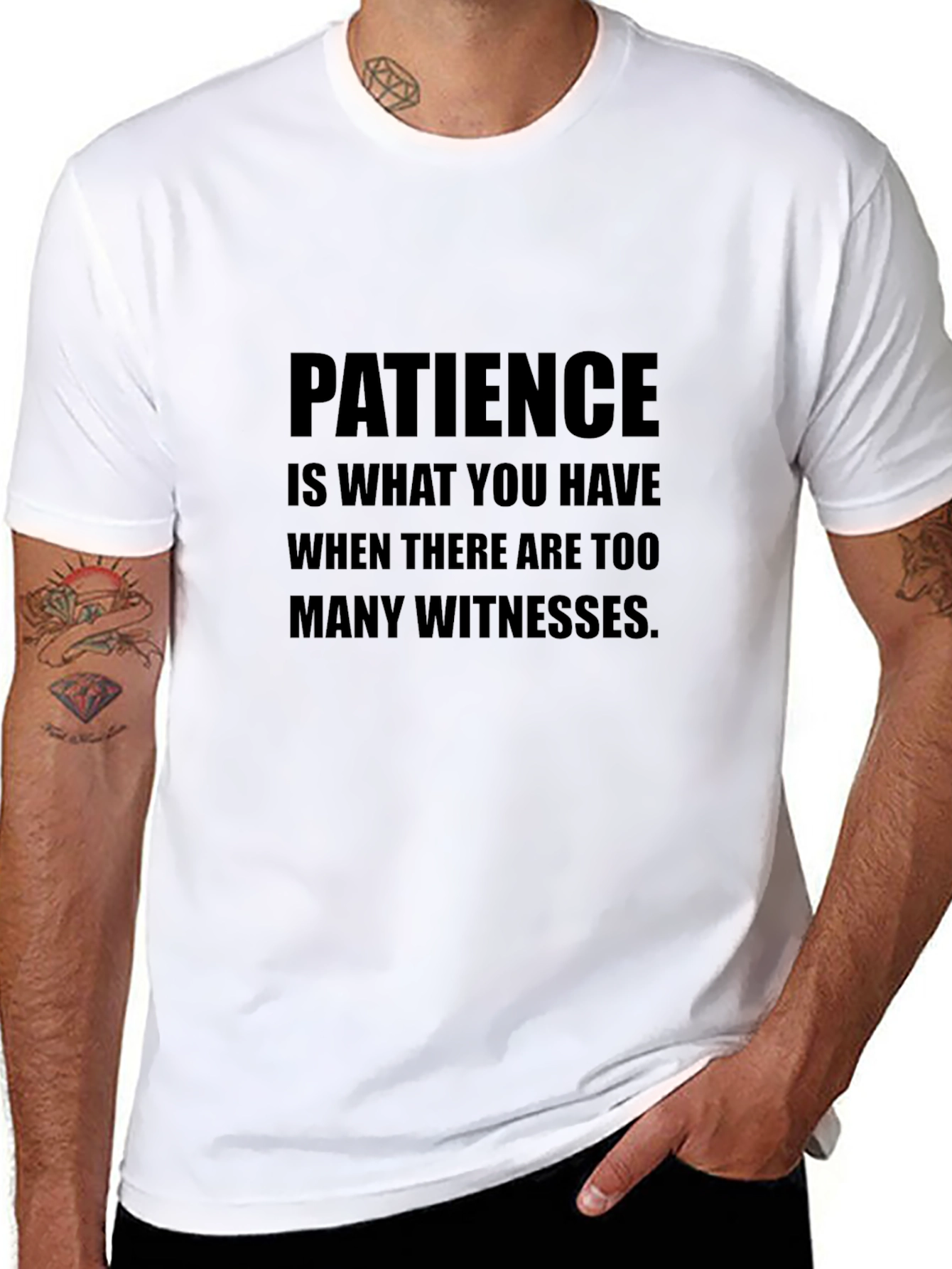 Patience Funny Sarcastic Humor Black Graphic T-Shirt