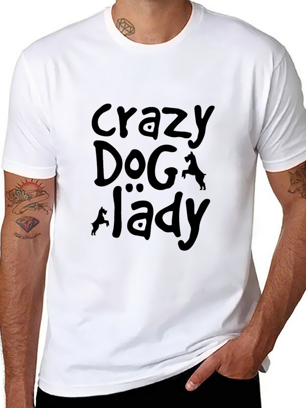 Crazy Dog Lady Black Graphic Tee