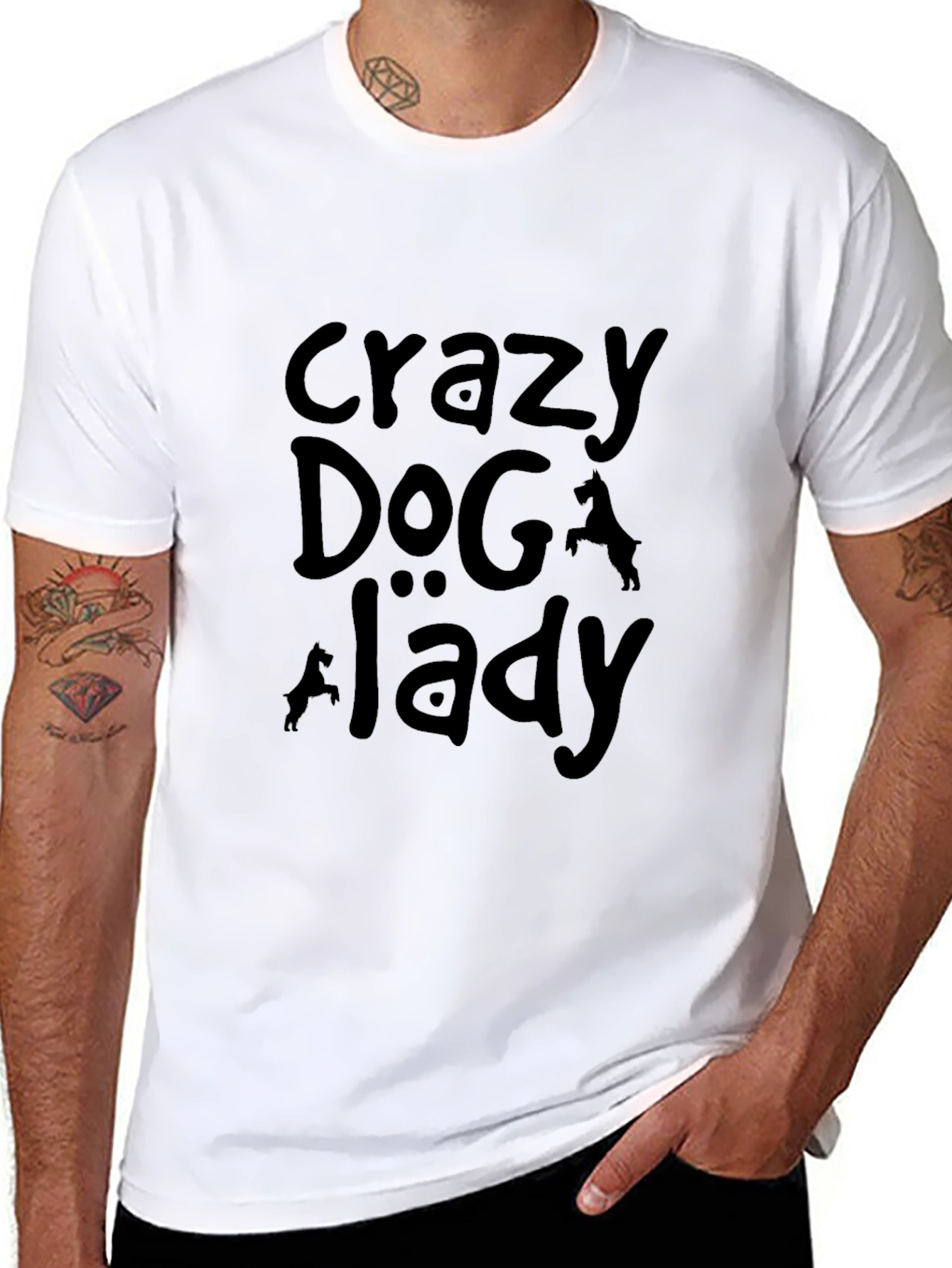 Crazy Dog Lady Black Graphic Tee