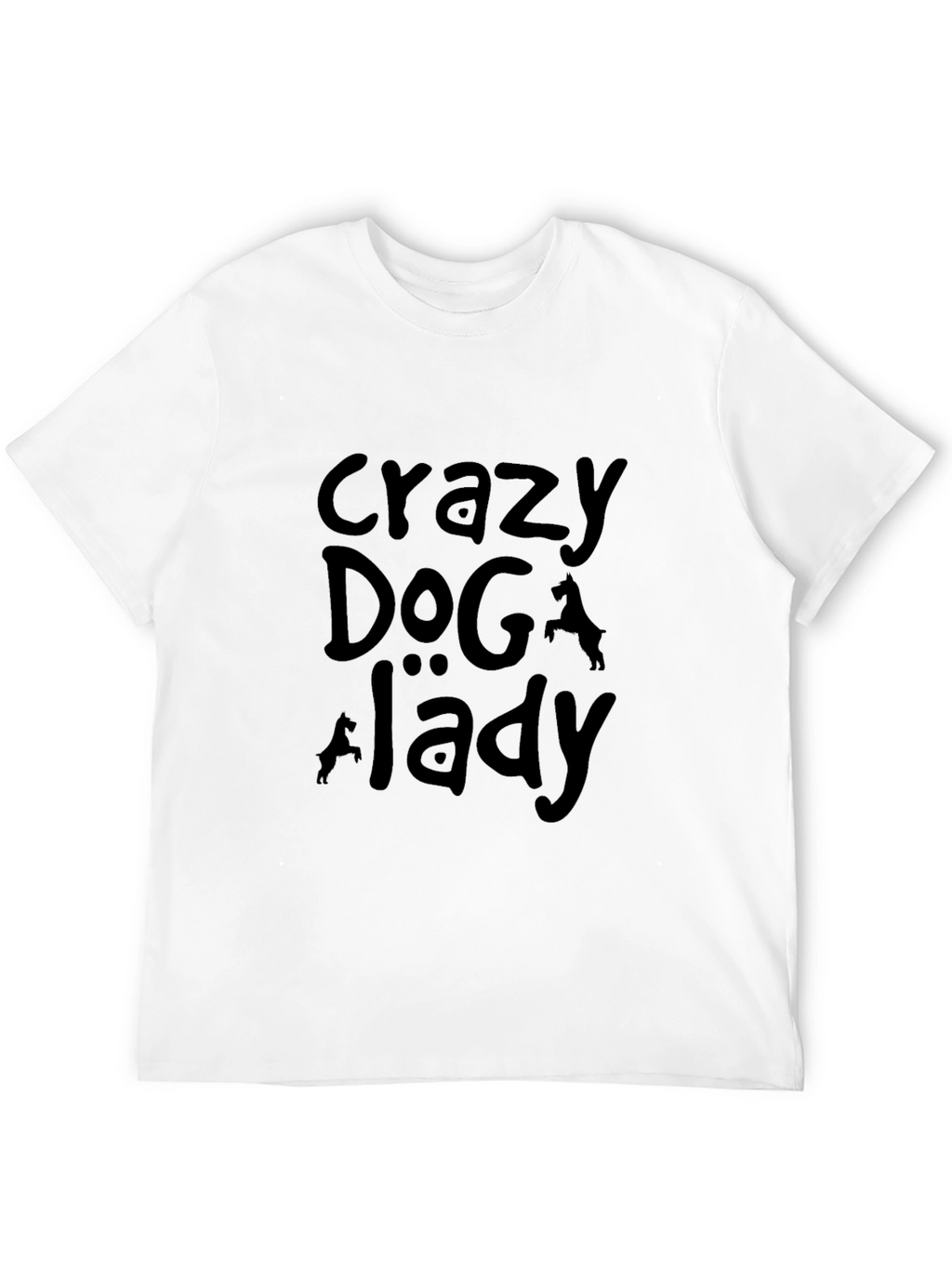 Crazy Dog Lady Black Graphic Tee