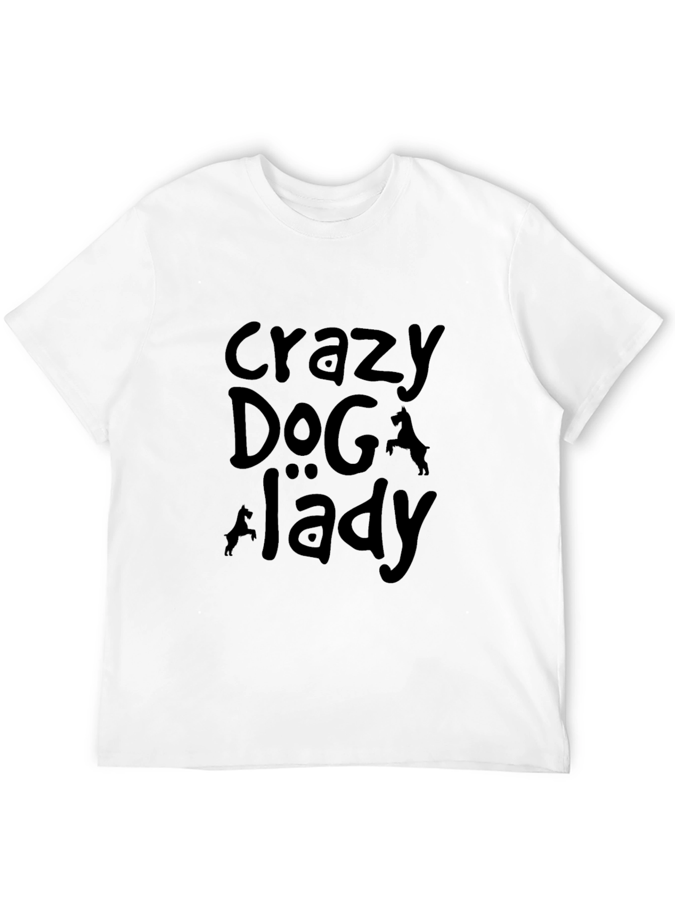 Crazy Dog Lady Black Graphic Tee