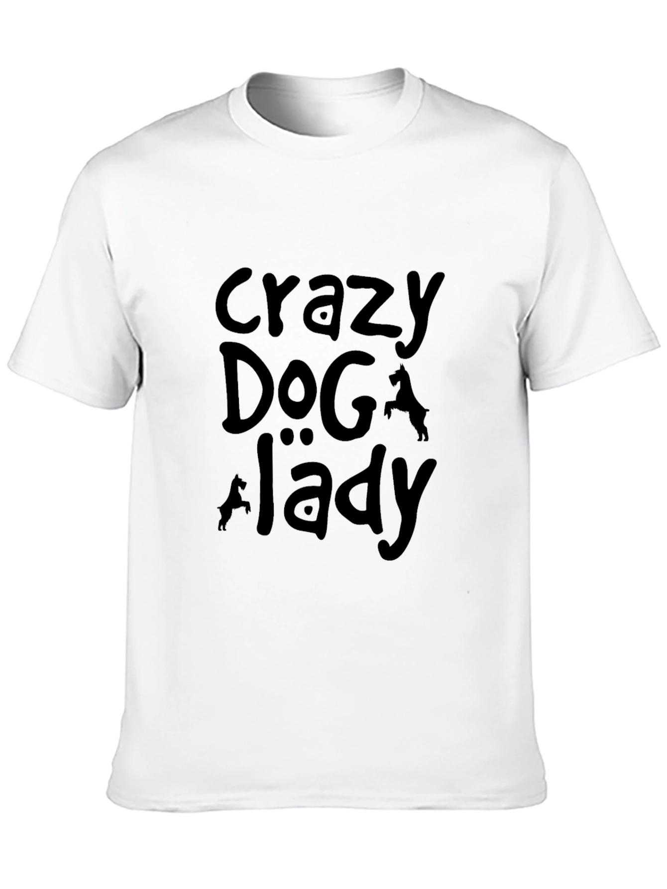 Crazy Dog Lady Black Graphic Tee