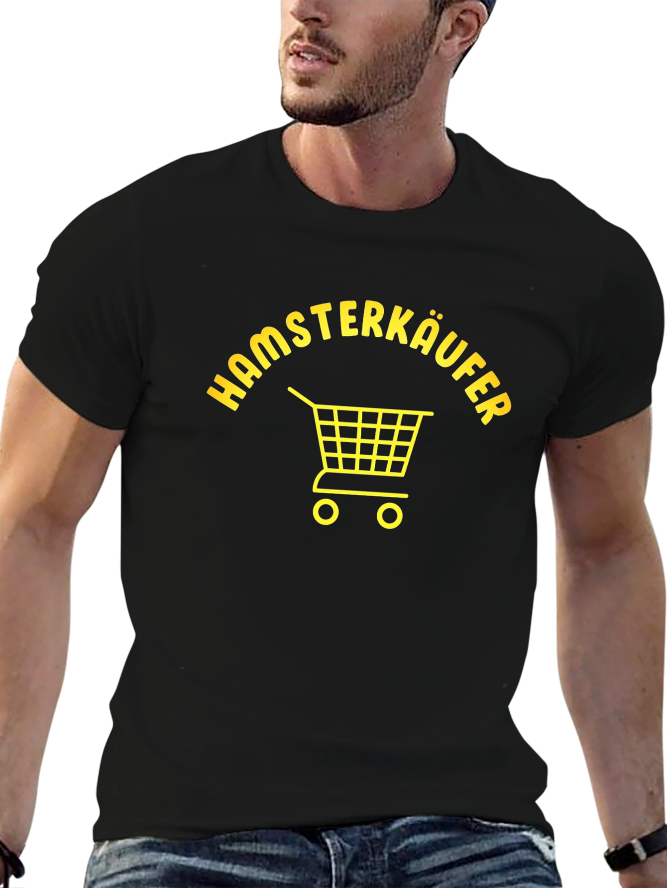 Hamsterkäufer Black T-Shirt - Shopping Cart Graphic