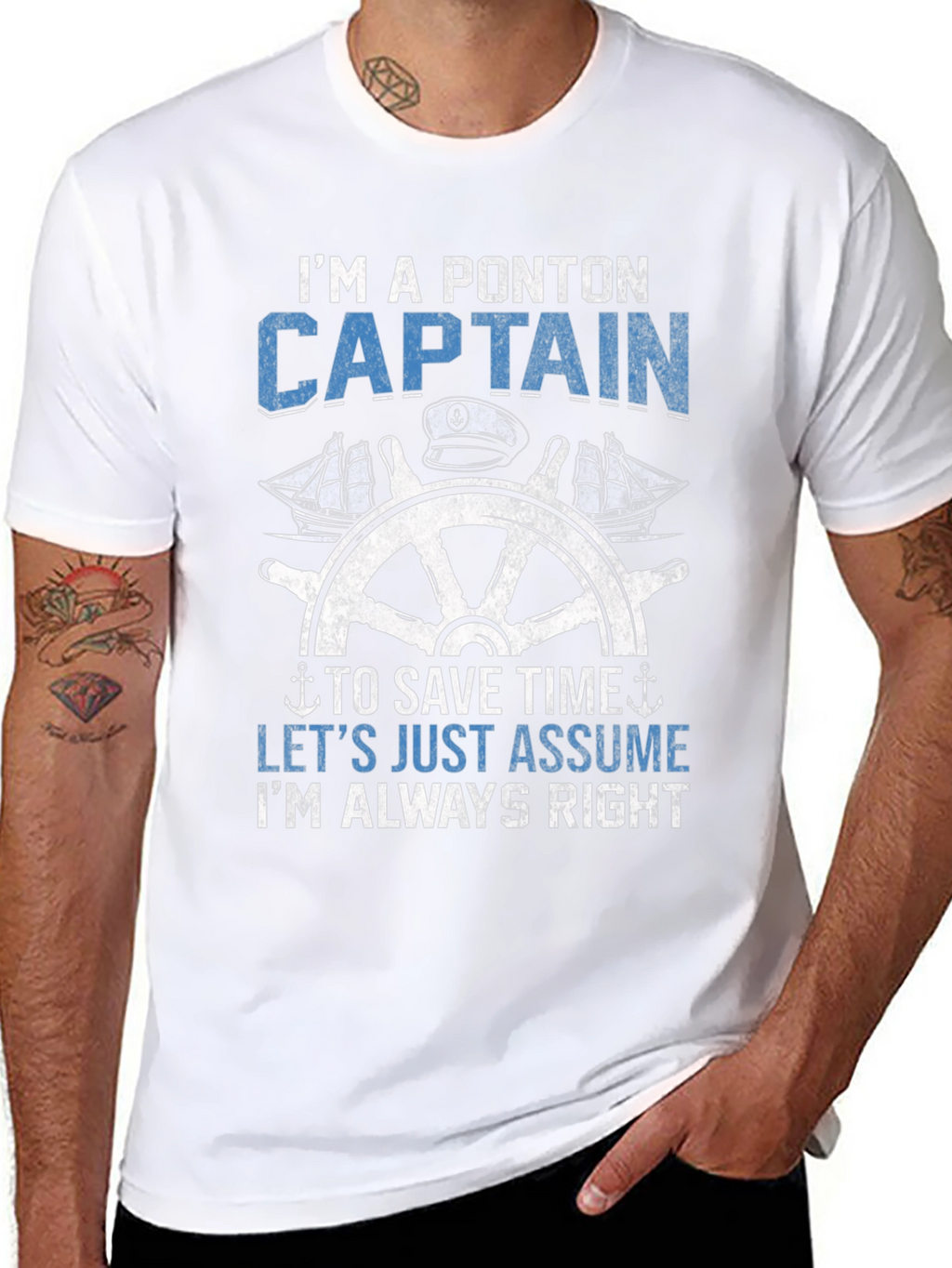 Pontoon Captain T-Shirt - Always Right Boating Tee