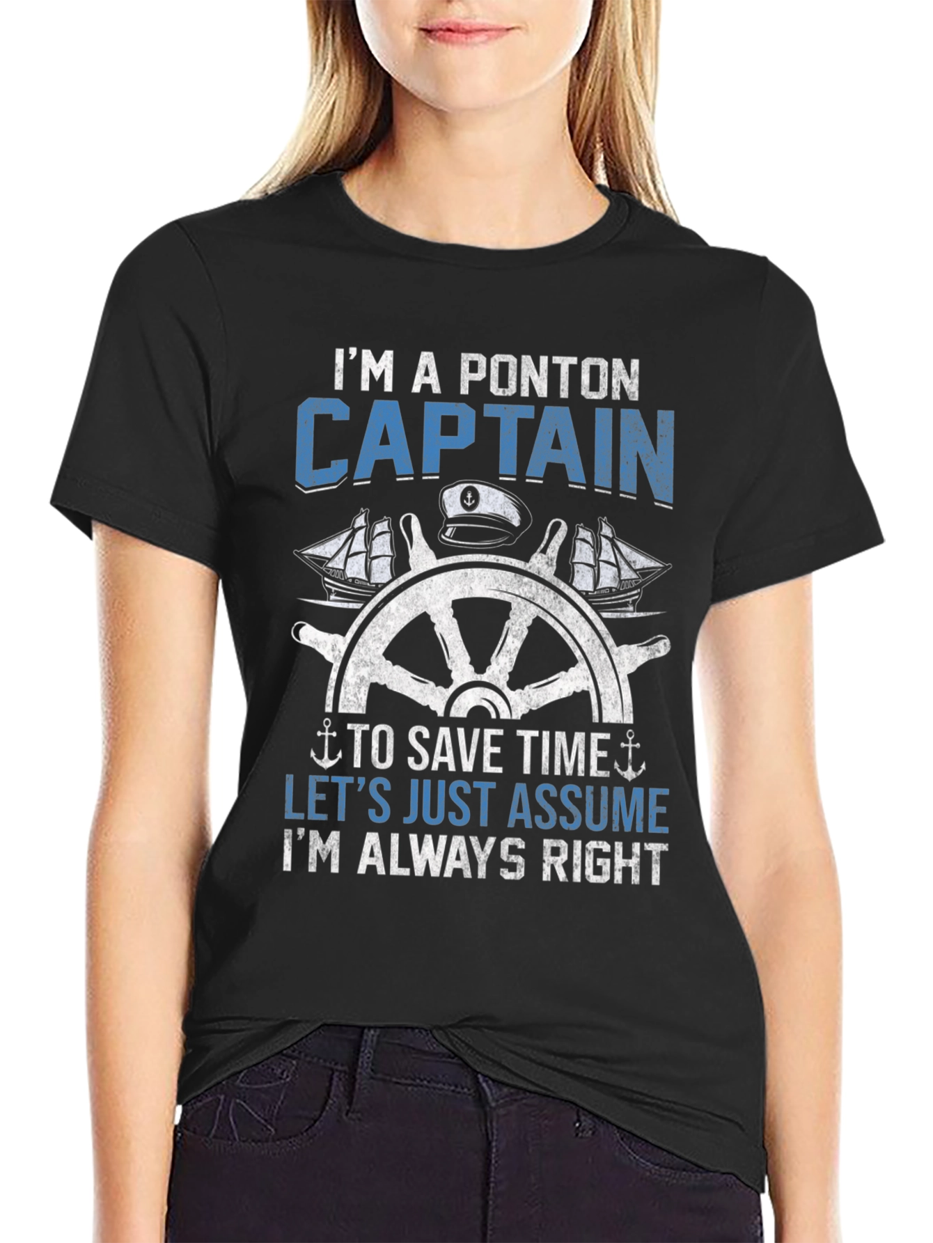 Pontoon Captain T-Shirt - Always Right Boating Tee