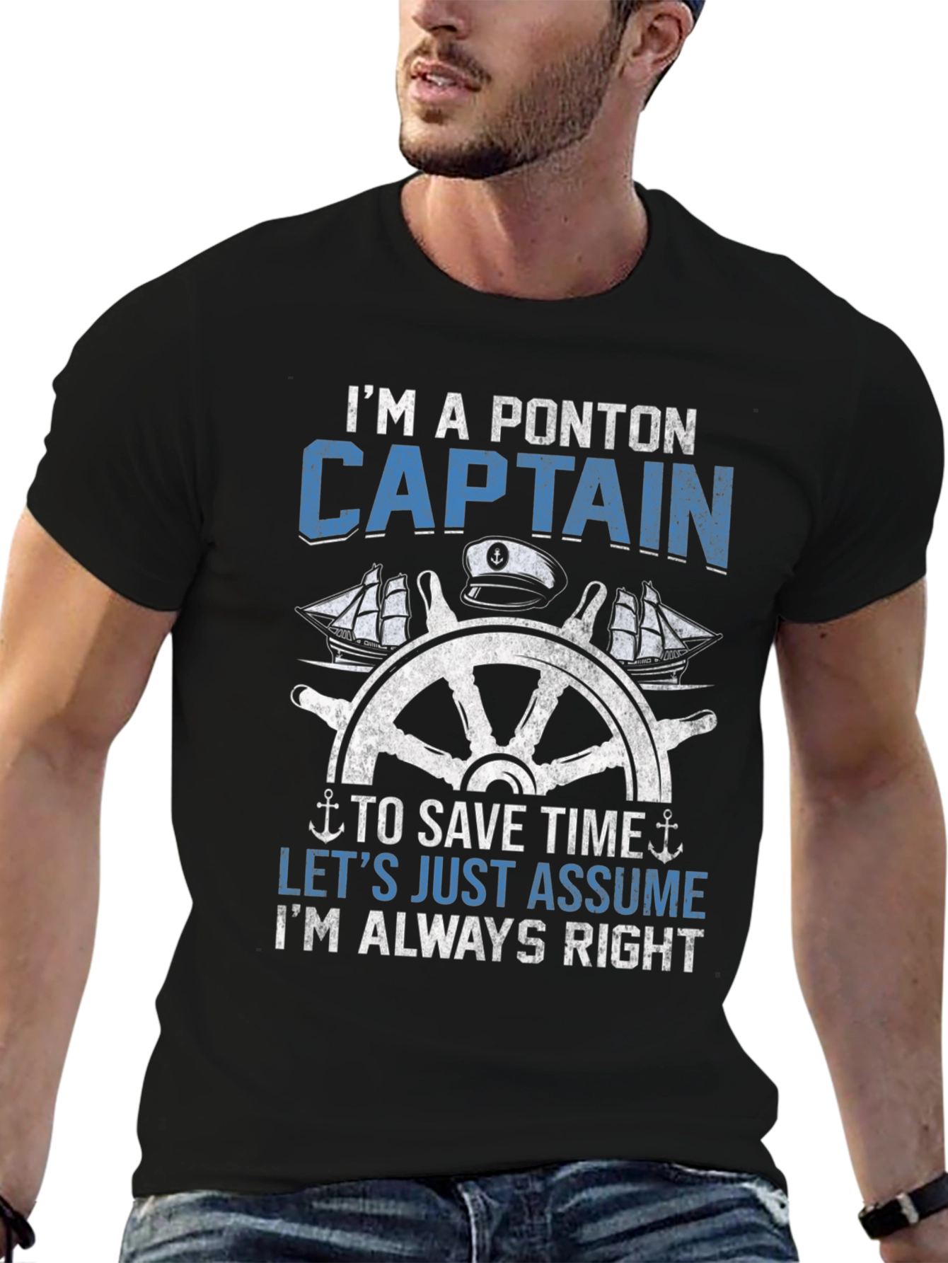 Pontoon Captain T-Shirt - Always Right Boating Tee