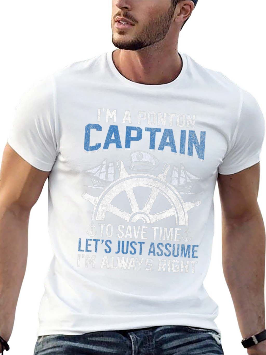 Pontoon Captain T-Shirt - Always Right Boating Tee
