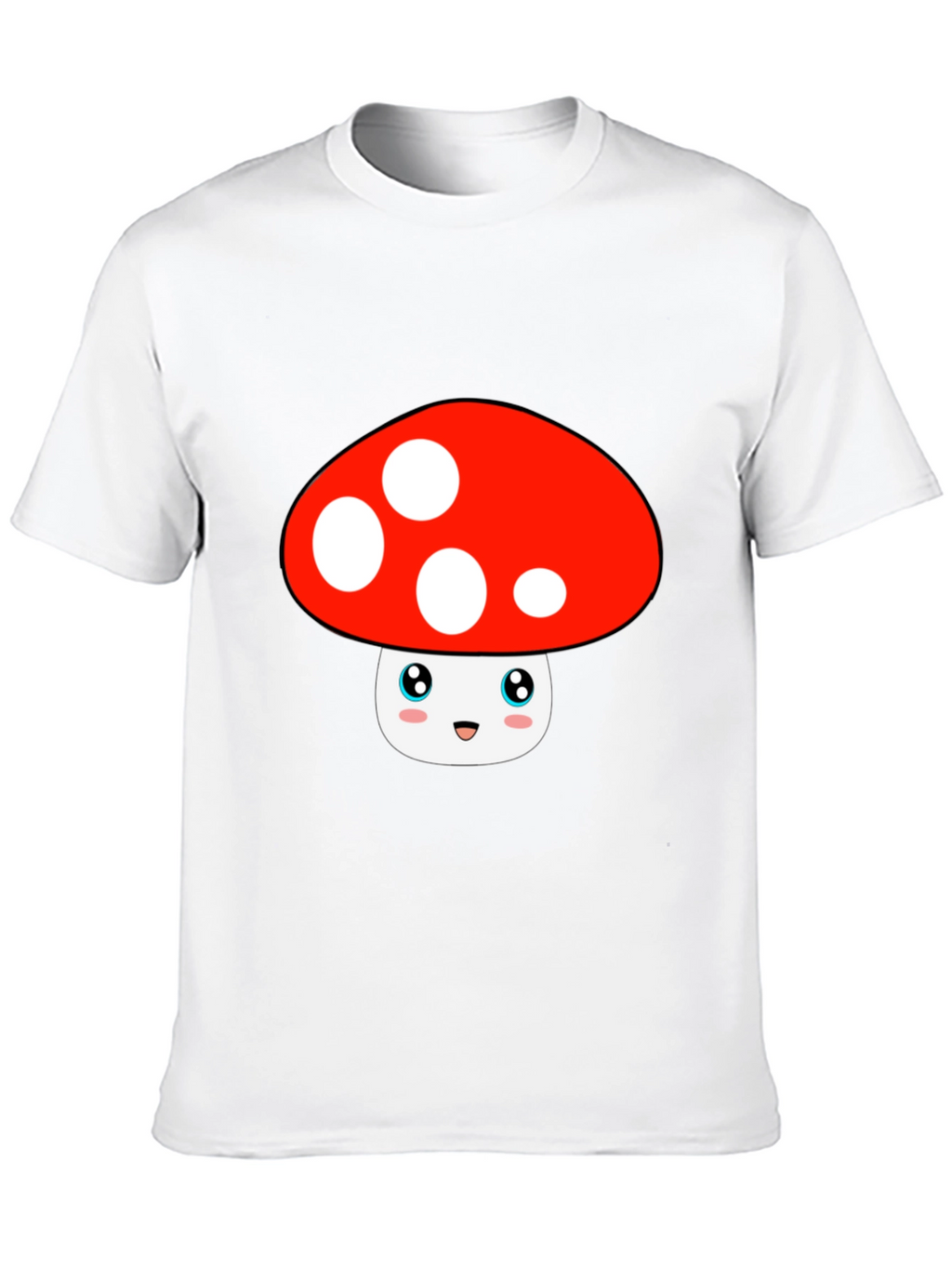 Cute Mushroom Graphic Tee - Black
