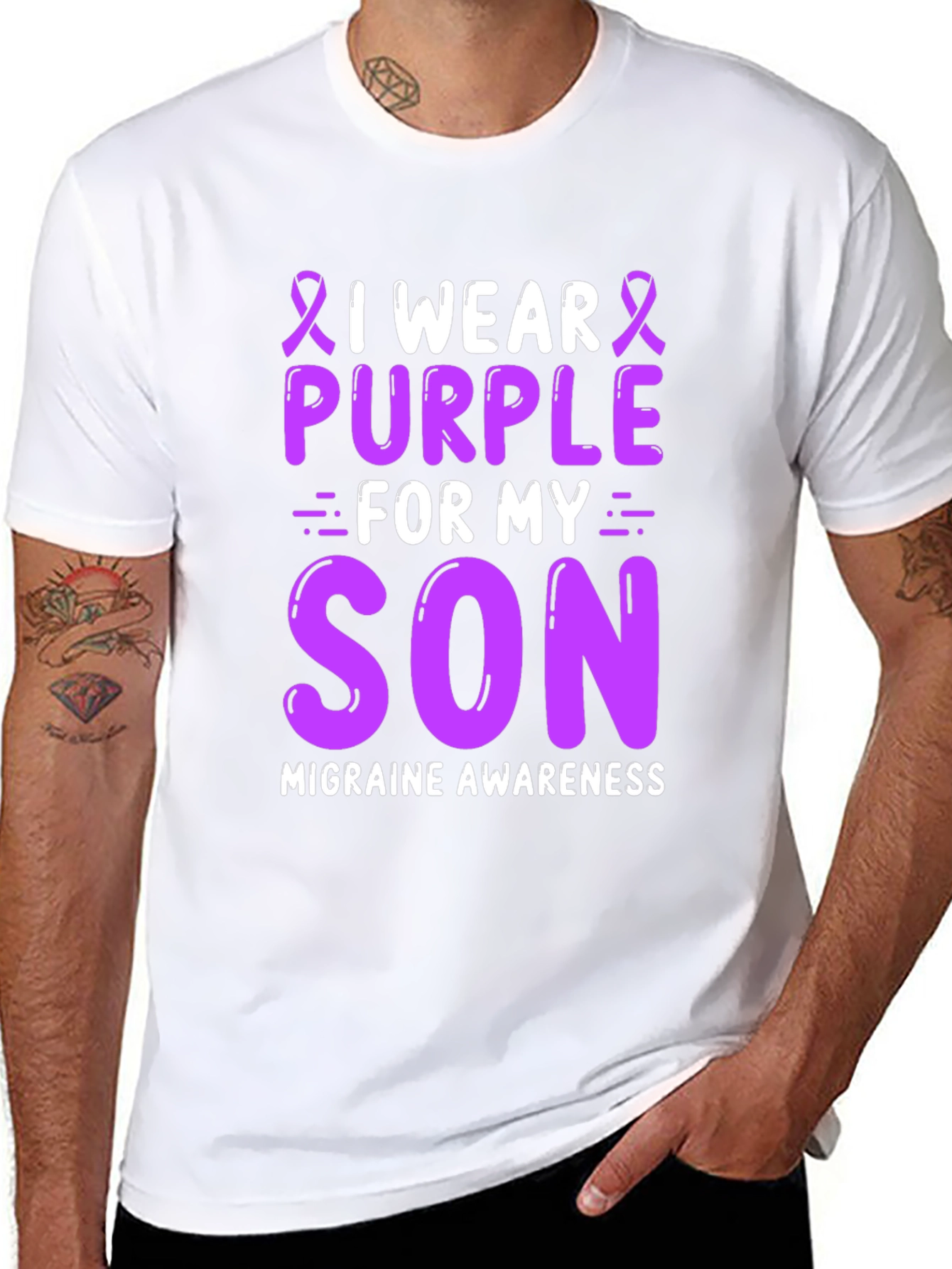 Purple Ribbon Migraine Awareness T-Shirt