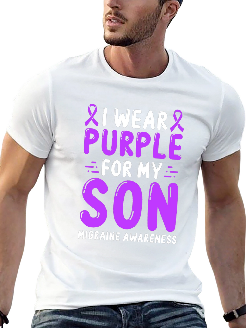Purple Ribbon Migraine Awareness T-Shirt