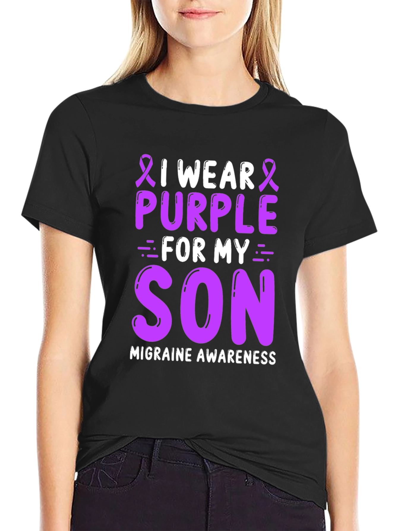 Purple Ribbon Migraine Awareness T-Shirt