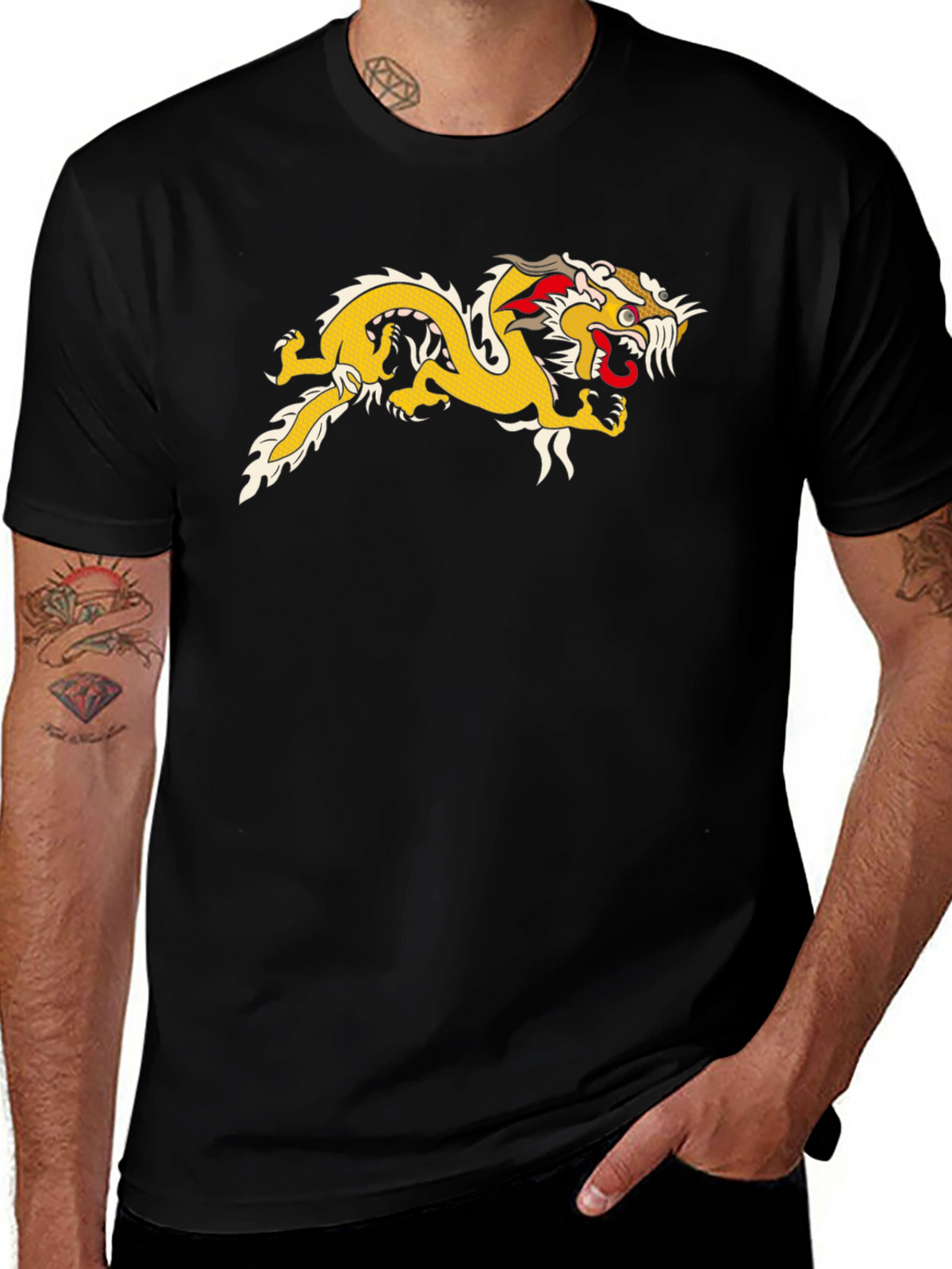 Dragon Graphic Tee - Black Cotton Comfort