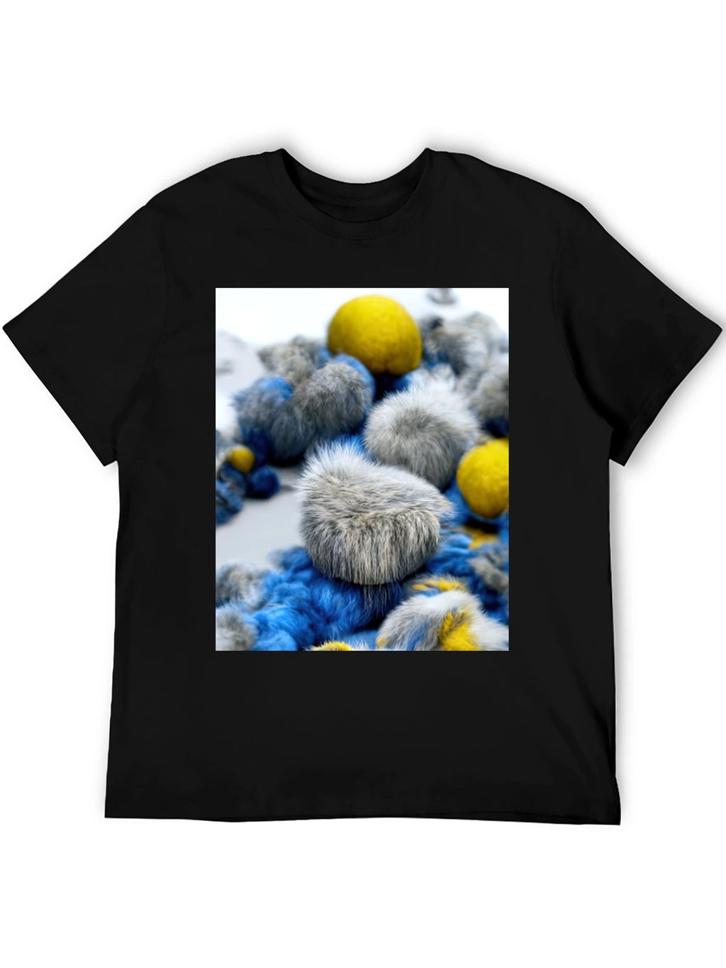 Unique Fuzzy Balls Design T-Shirt - Soft Cotton Blend