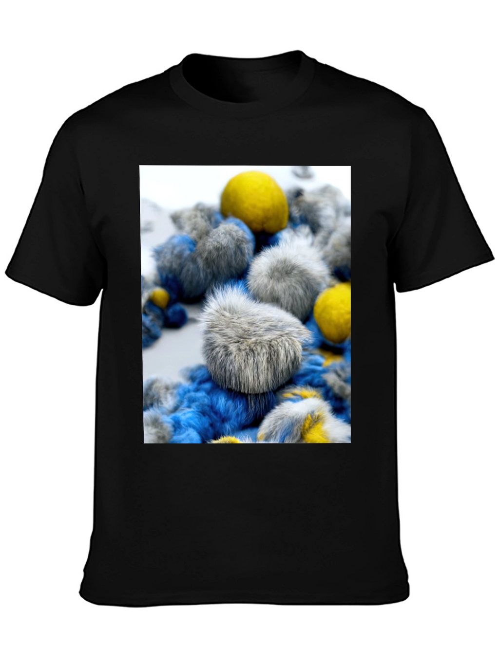 Unique Fuzzy Balls Design T-Shirt - Soft Cotton Blend