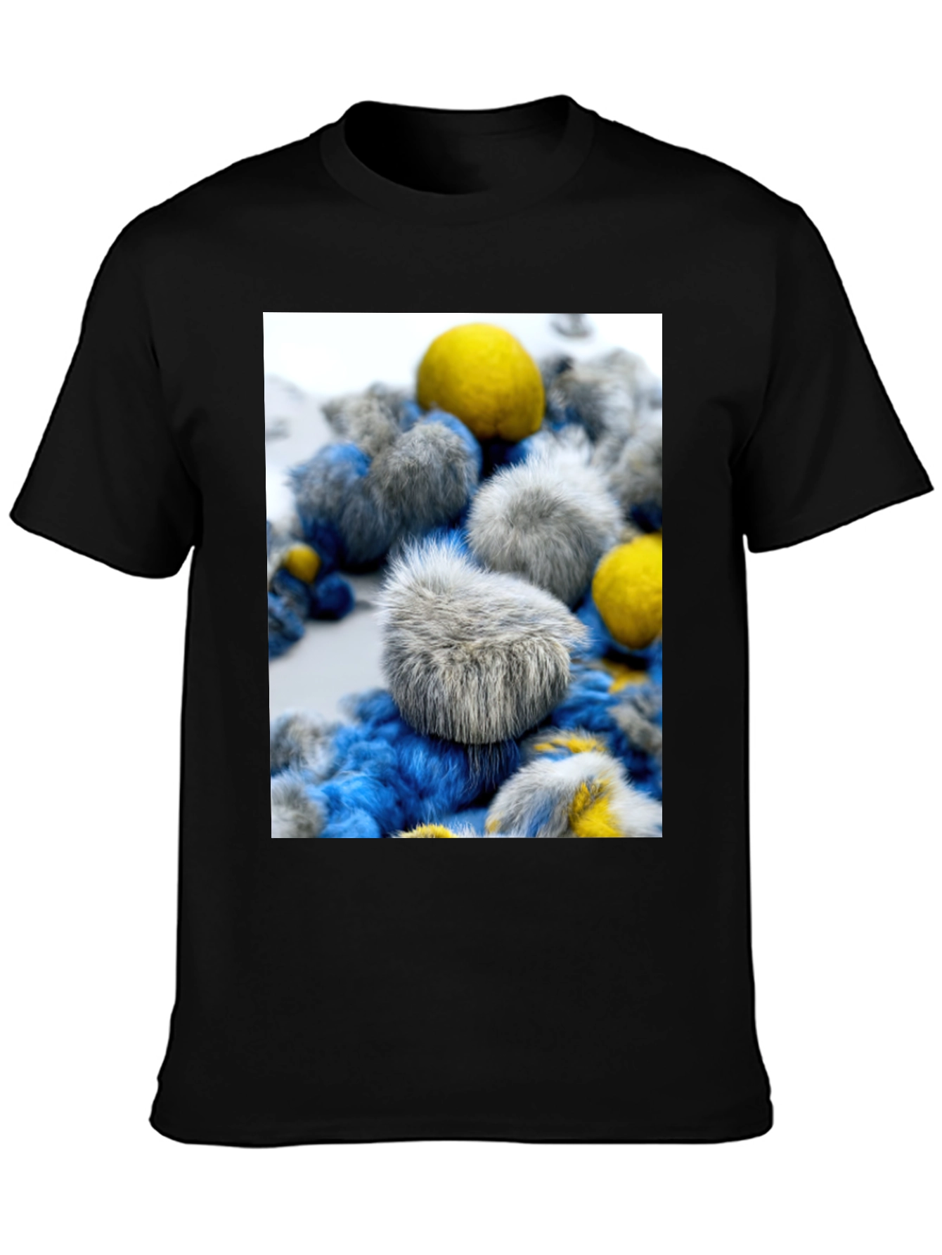 Unique Fuzzy Balls Design T-Shirt - Soft Cotton Blend