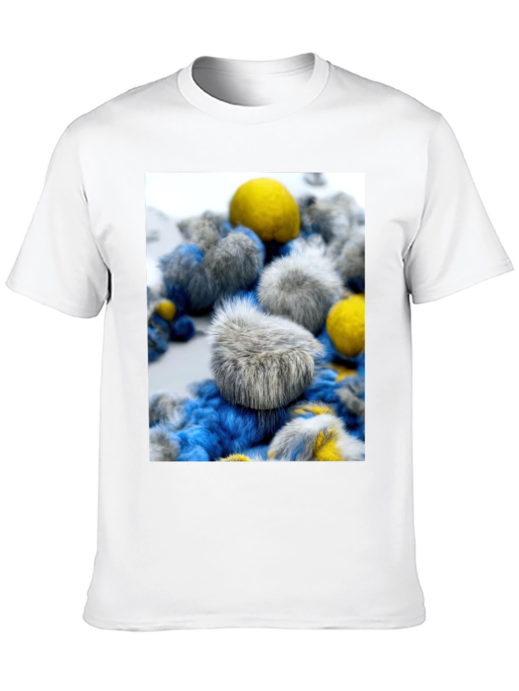 Unique Fuzzy Balls Design T-Shirt - Soft Cotton Blend