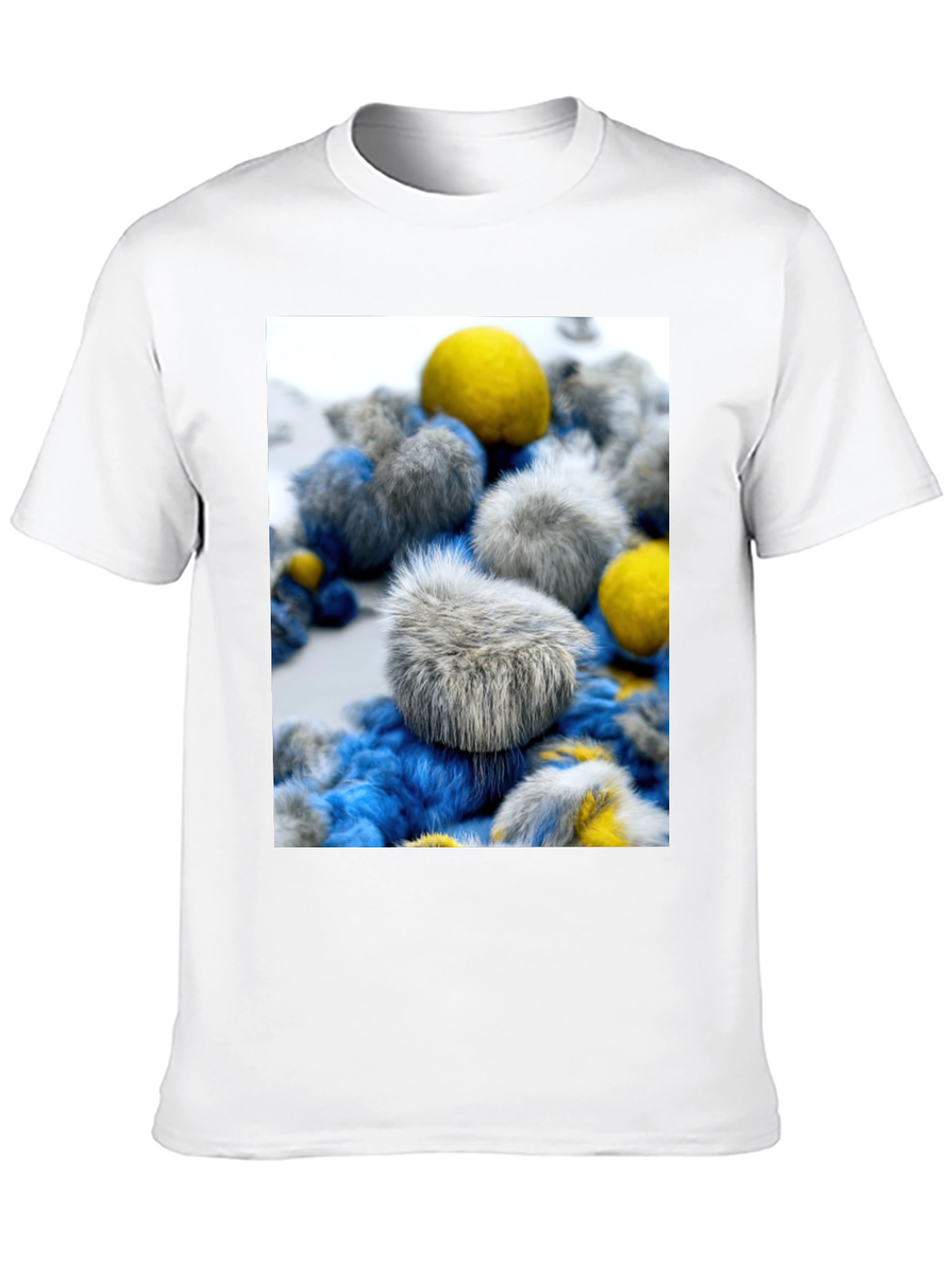 Unique Fuzzy Balls Design T-Shirt - Soft Cotton Blend