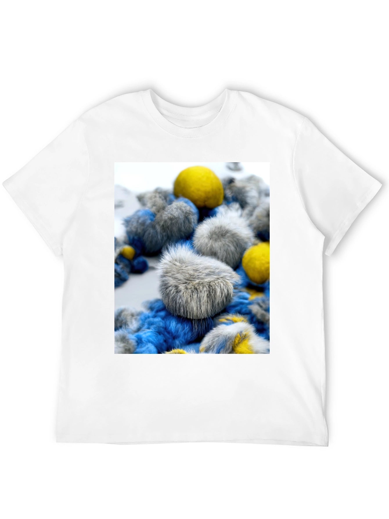 Unique Fuzzy Balls Design T-Shirt - Soft Cotton Blend