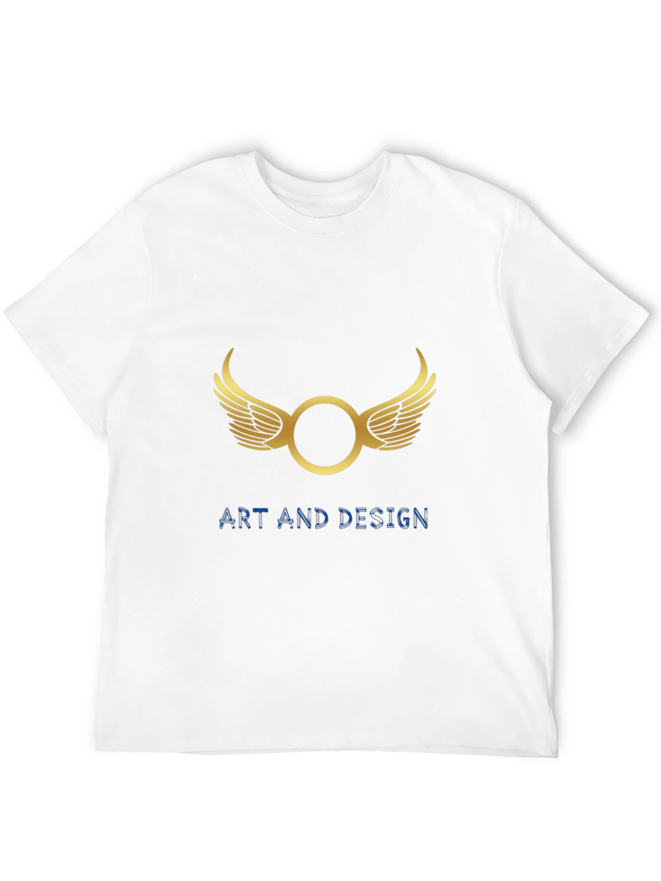 Mens Black Graphic Tee - Wings Art Design