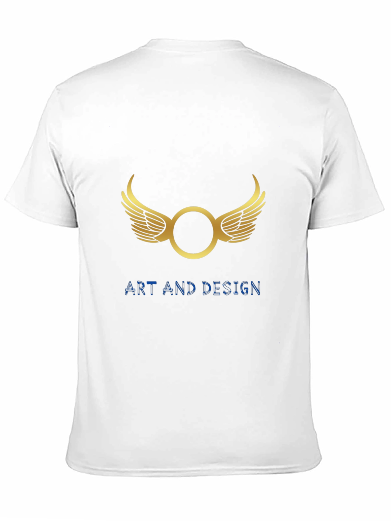 Mens Black Graphic Tee - Wings Art Design