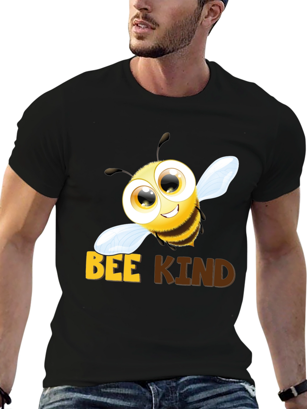 Bee Kind T-Shirt - Black Cotton Blend