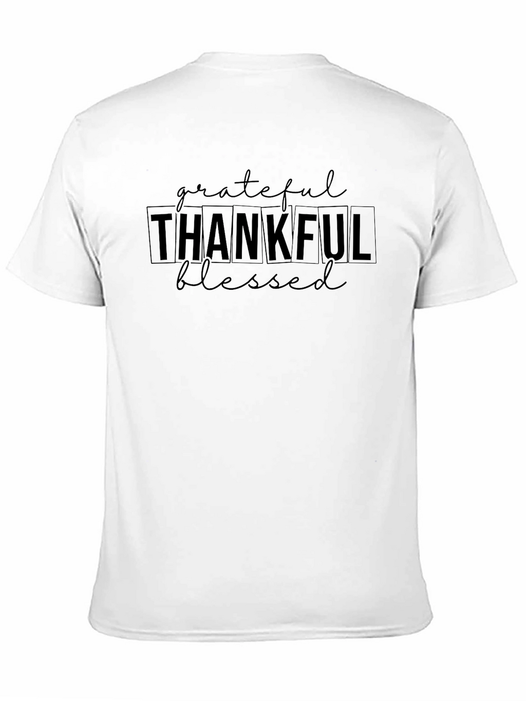 Grateful Thankful Blessed Black Tee