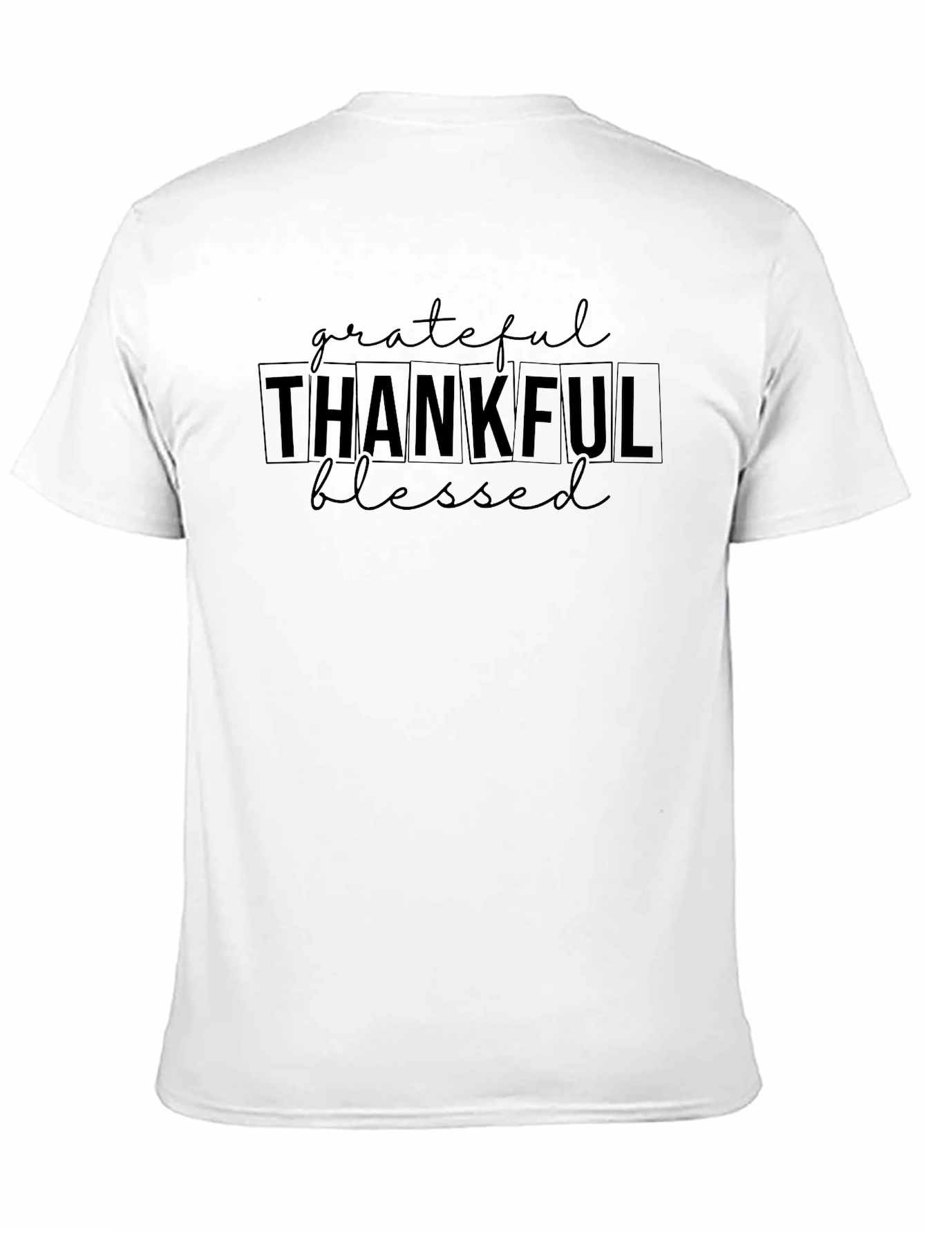 Grateful Thankful Blessed Black Tee