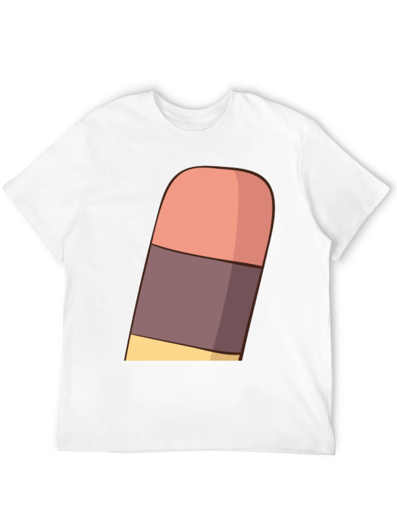 Cartoon Eraser Graphic T-Shirt - Black Cotton Blend