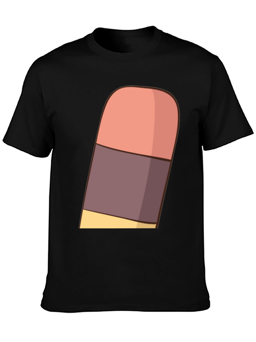 Cartoon Eraser Graphic T-Shirt - Black Cotton Blend