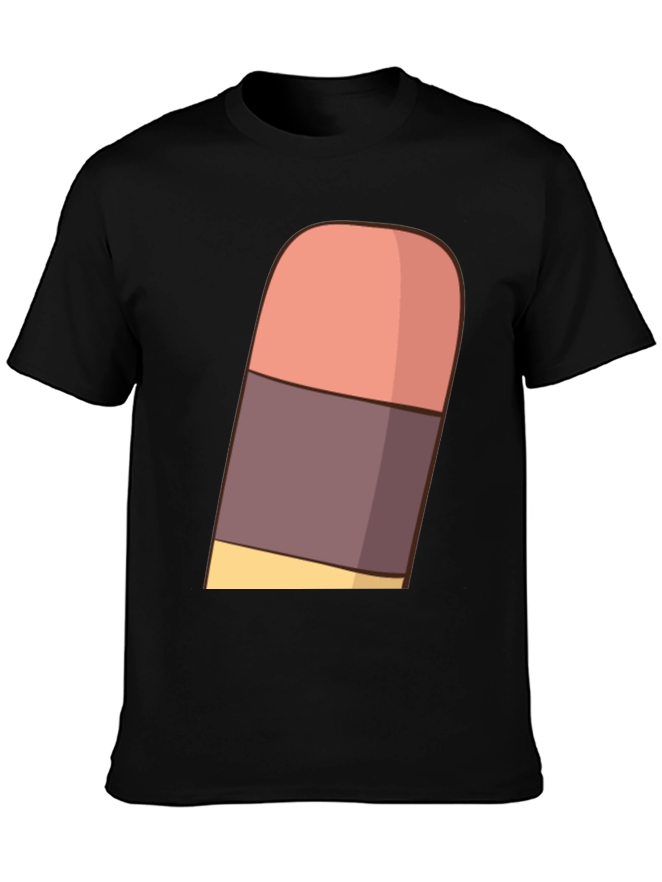 Cartoon Eraser Graphic T-Shirt - Black Cotton Blend