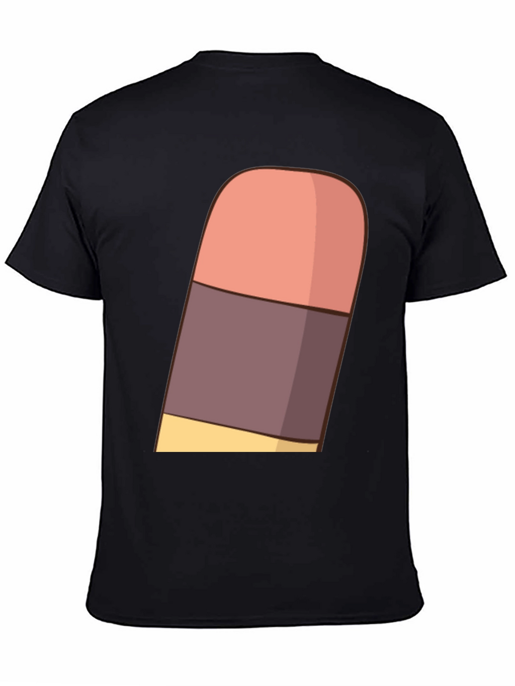 Cartoon Eraser Graphic T-Shirt - Black Cotton Blend