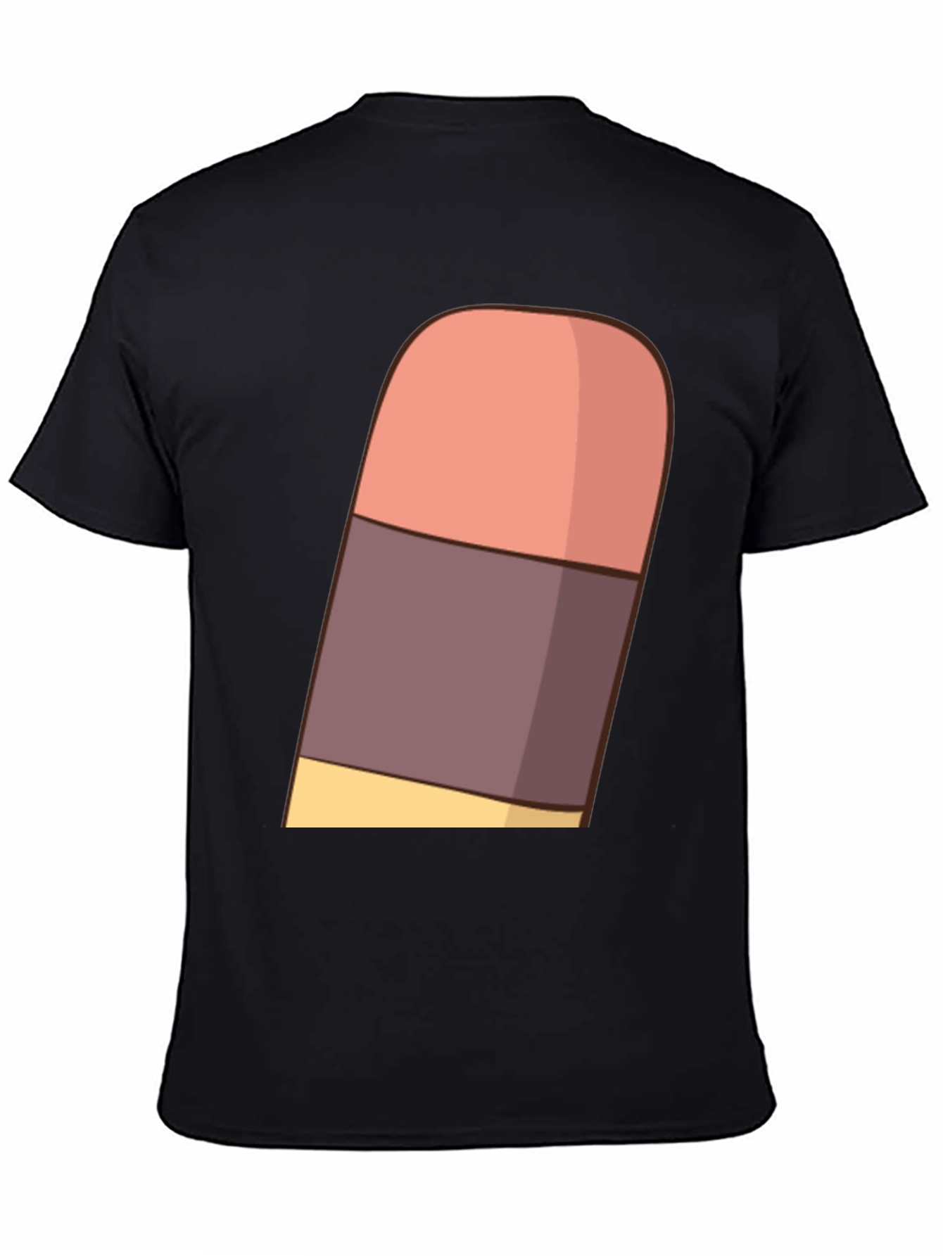Cartoon Eraser Graphic T-Shirt - Black Cotton Blend