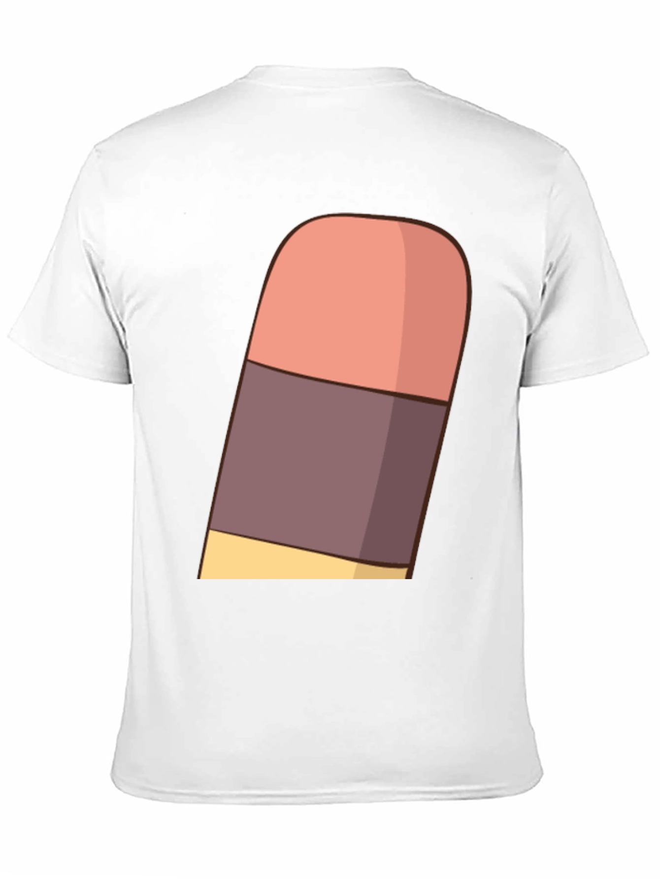 Cartoon Eraser Graphic T-Shirt - Black Cotton Blend