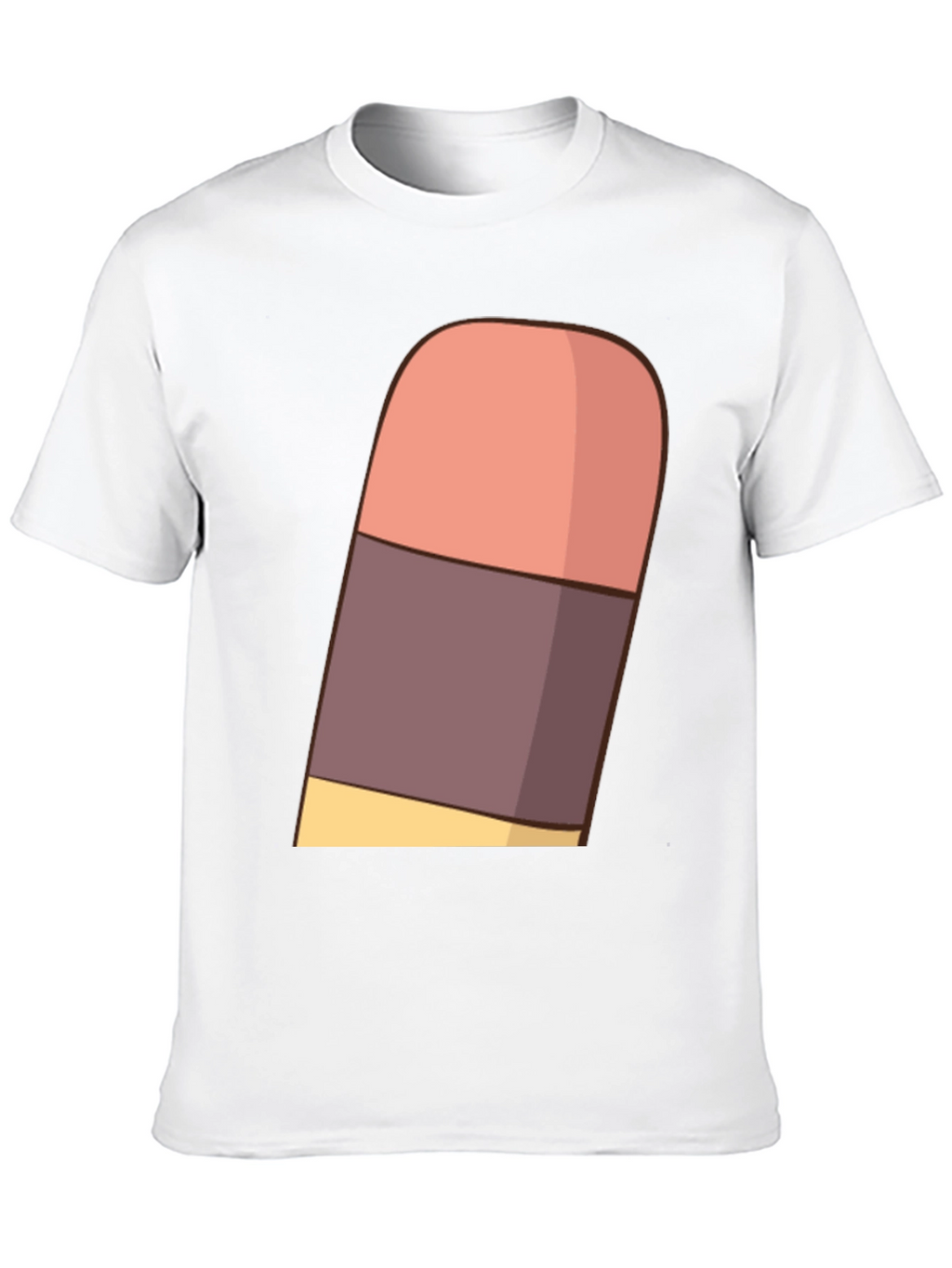Cartoon Eraser Graphic T-Shirt - Black Cotton Blend