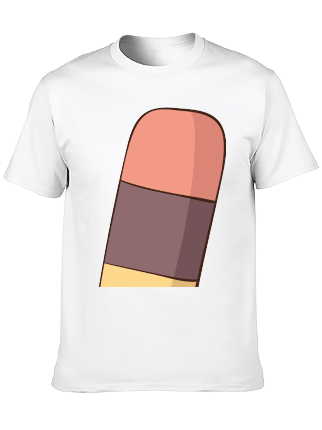Cartoon Eraser Graphic T-Shirt - Black Cotton Blend