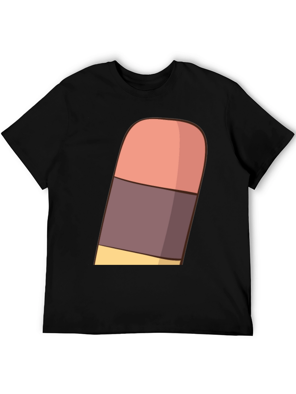 Cartoon Eraser Graphic T-Shirt - Black Cotton Blend